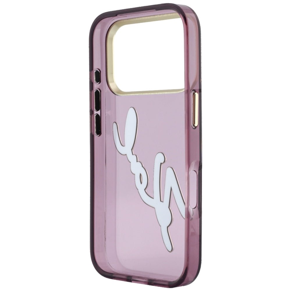 Karl Lagerfeld iPhone 18 Pro Max / iPhone 17 Pro Max - Σκληρή Θήκη με Πλαίσιο Σιλικόνης - IML Big Signature Resin Metal Frame - Burgundy