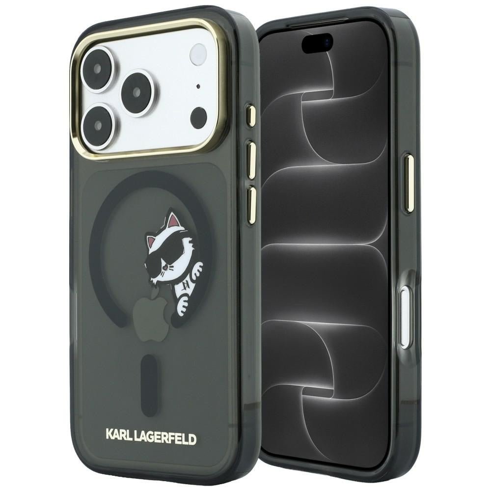 Karl Lagerfeld iPhone 18 Pro Max / iPhone 17 Pro Max - Σκληρή Θήκη με Πλαίσιο Σιλικόνης και MagSafe - Peekaboo Logo - Black