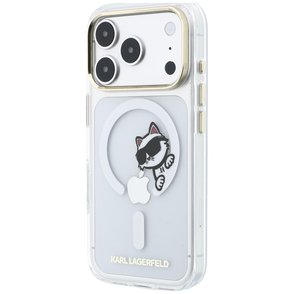 Karl Lagerfeld iPhone 18 Pro Max / iPhone 17 Pro Max - Σκληρή Θήκη με Πλαίσιο Σιλικόνης και MagSafe - Peekaboo Logo - Clear