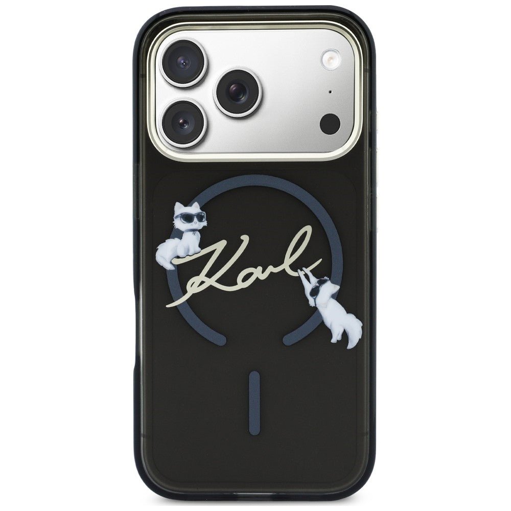 Karl Lagerfeld iPhone 18 Pro Max / iPhone 17 Pro Max - Σκληρή Θήκη με Πλαίσιο Σιλικόνης και MagSafe - Script Logo - Black