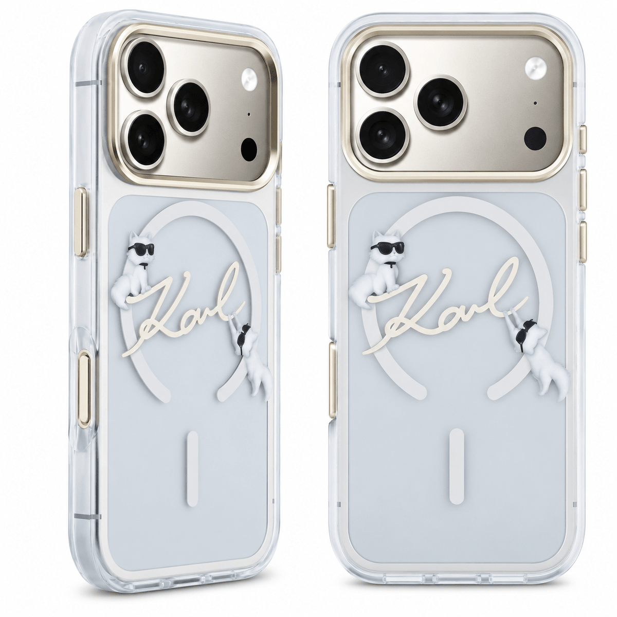 Karl Lagerfeld iPhone 18 Pro Max / iPhone 17 Pro Max - Σκληρή Θήκη με Πλαίσιο Σιλικόνης και MagSafe - Script Logo - Clear