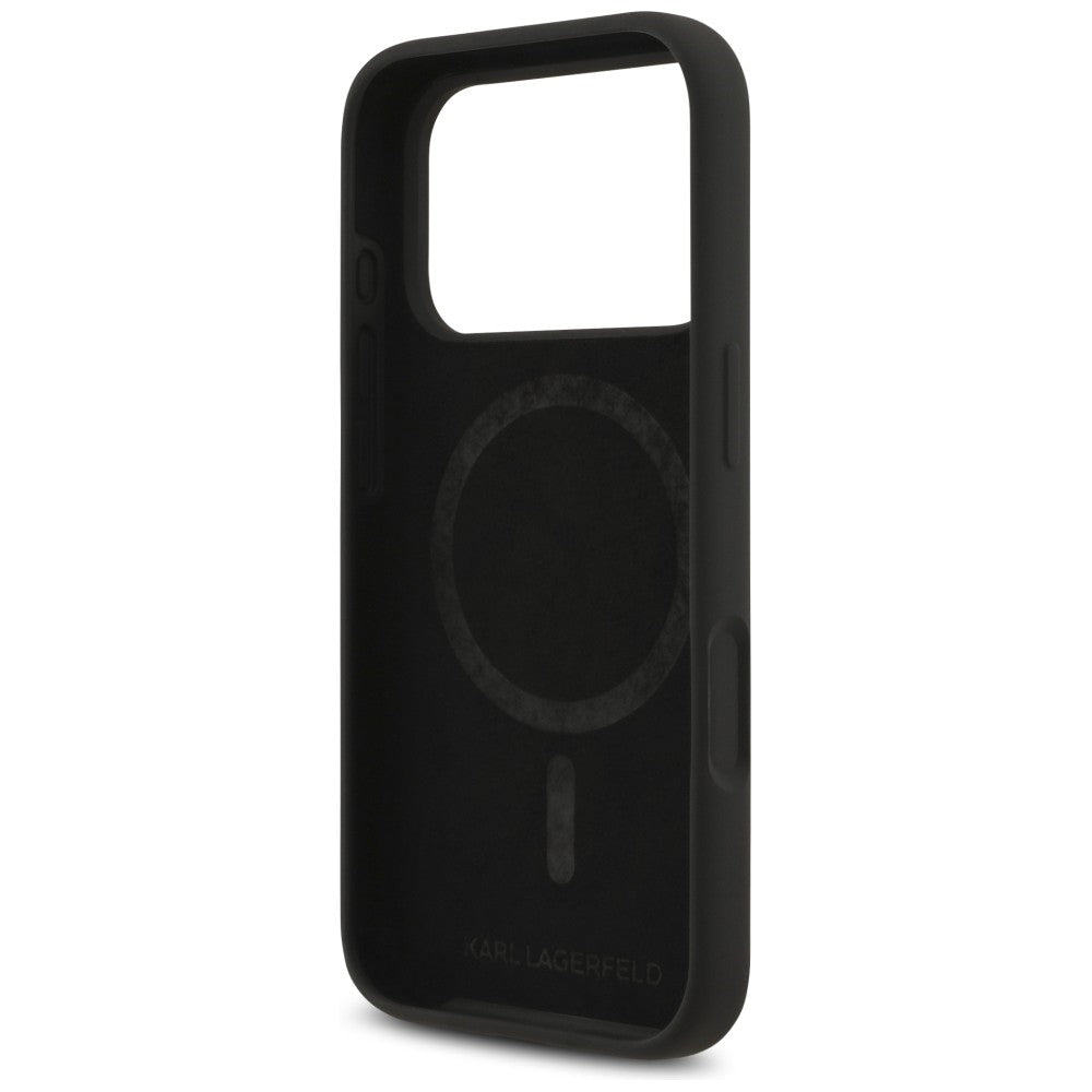 Karl Lagerfeld iPhone 18 Pro Max / iPhone 17 Pro Max - Θήκη Σιλικόνης με MagSafe - Silicone Karl and Choupette Ring - Black