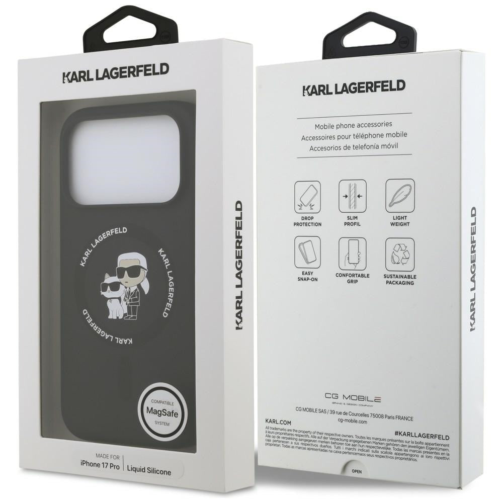 Karl Lagerfeld iPhone 18 Pro Max / iPhone 17 Pro Max - Θήκη Σιλικόνης με MagSafe - Silicone Karl and Choupette Ring - Black