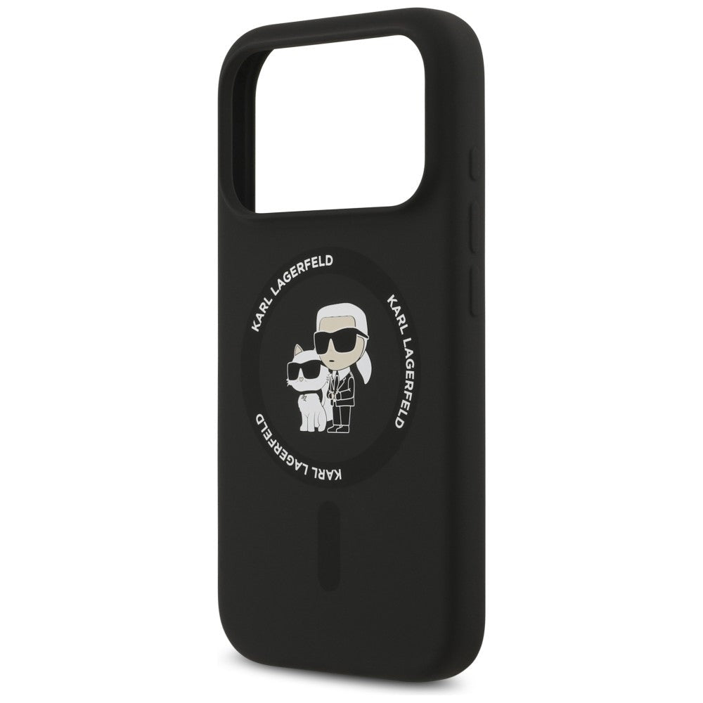 Karl Lagerfeld iPhone 18 Pro Max / iPhone 17 Pro Max - Θήκη Σιλικόνης με MagSafe - Silicone Karl and Choupette Ring - Black