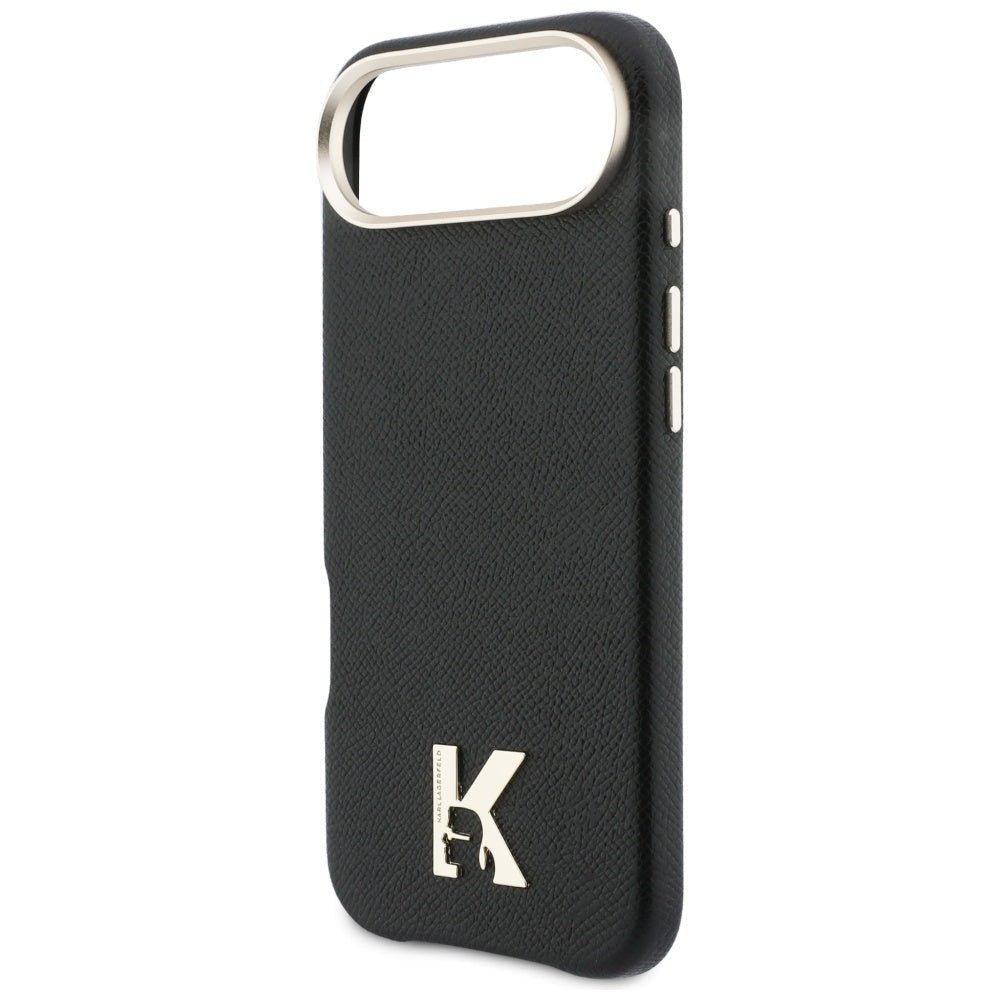 Karl Lagerfeld iPhone Air - Σκληρή Θήκη με Επένδυση Οικολογικού Δέρματος και MagSafe - Karl Head Logo - Black
