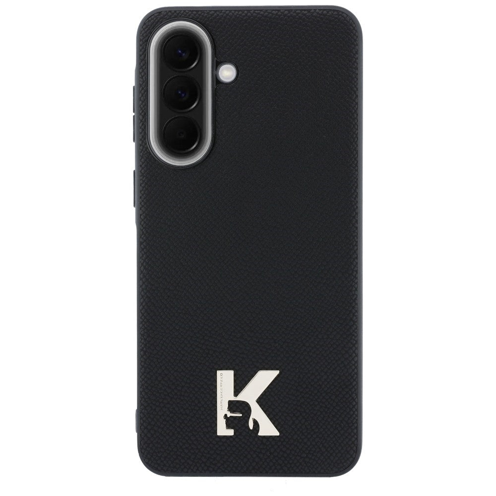 Karl Lagerfeld Samsung Galaxy A37 5G - Σκληρή Θήκη με Επένδυση Οικολογικού Δέρματος και MagSafe - Karl Head Logo - Black