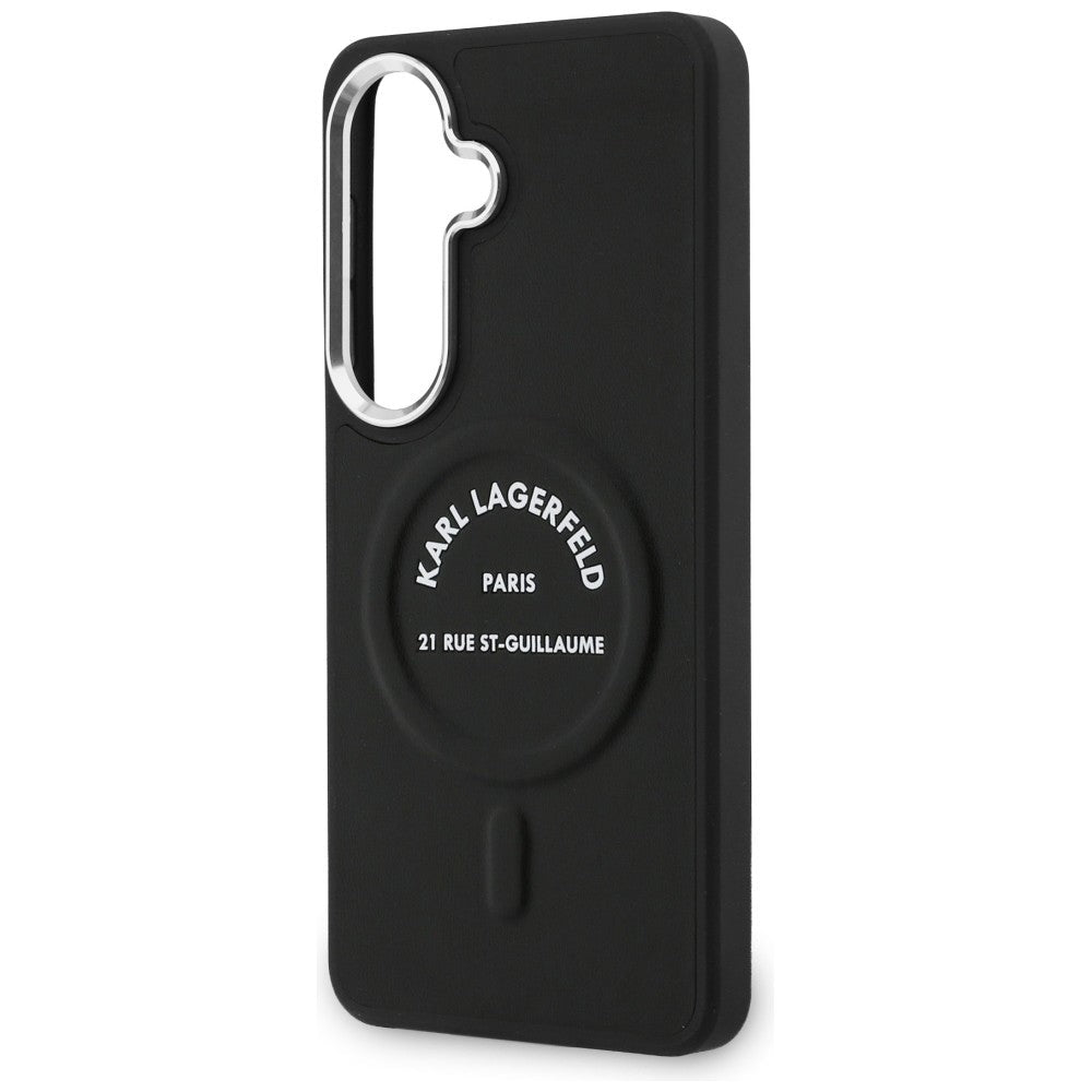 Karl Lagerfeld Samsung Galaxy S26 - Σκληρή Θήκη με Επένδυση Οικολογικού Δέρματος και MagSafe - Karl Embossed RSG - Black