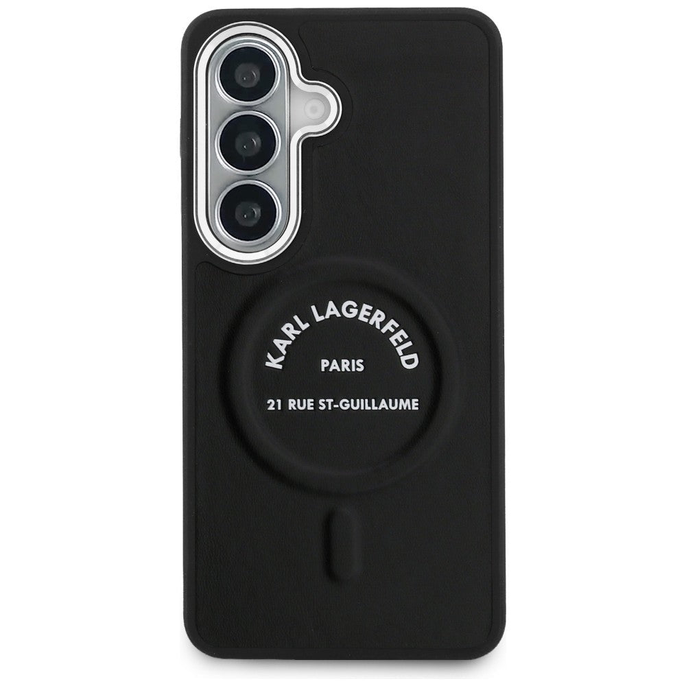 Karl Lagerfeld Samsung Galaxy S26 - Σκληρή Θήκη με Επένδυση Οικολογικού Δέρματος και MagSafe - Karl Embossed RSG - Black