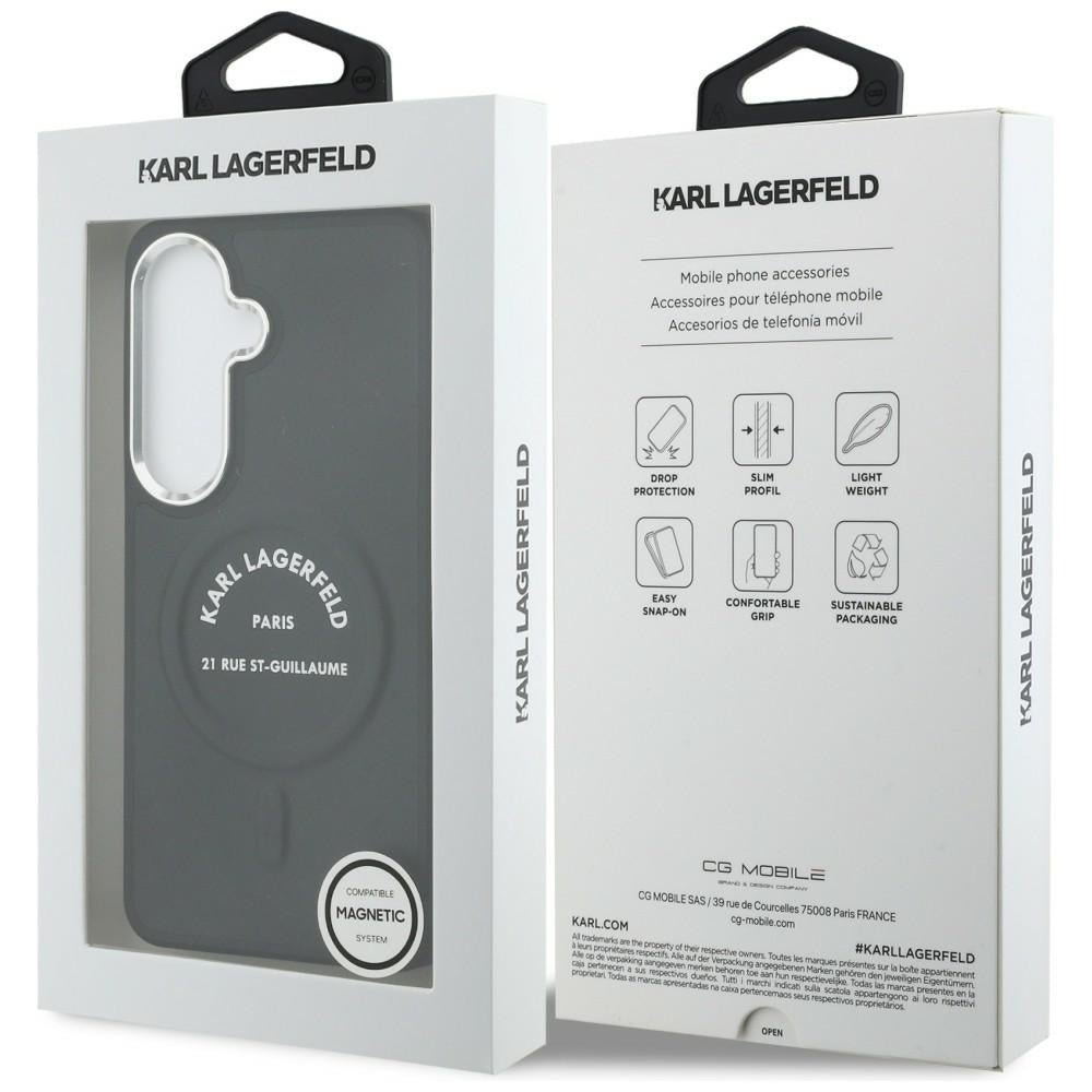 Karl Lagerfeld Samsung Galaxy S26 - Σκληρή Θήκη με Επένδυση Οικολογικού Δέρματος και MagSafe - Karl Embossed RSG - Black