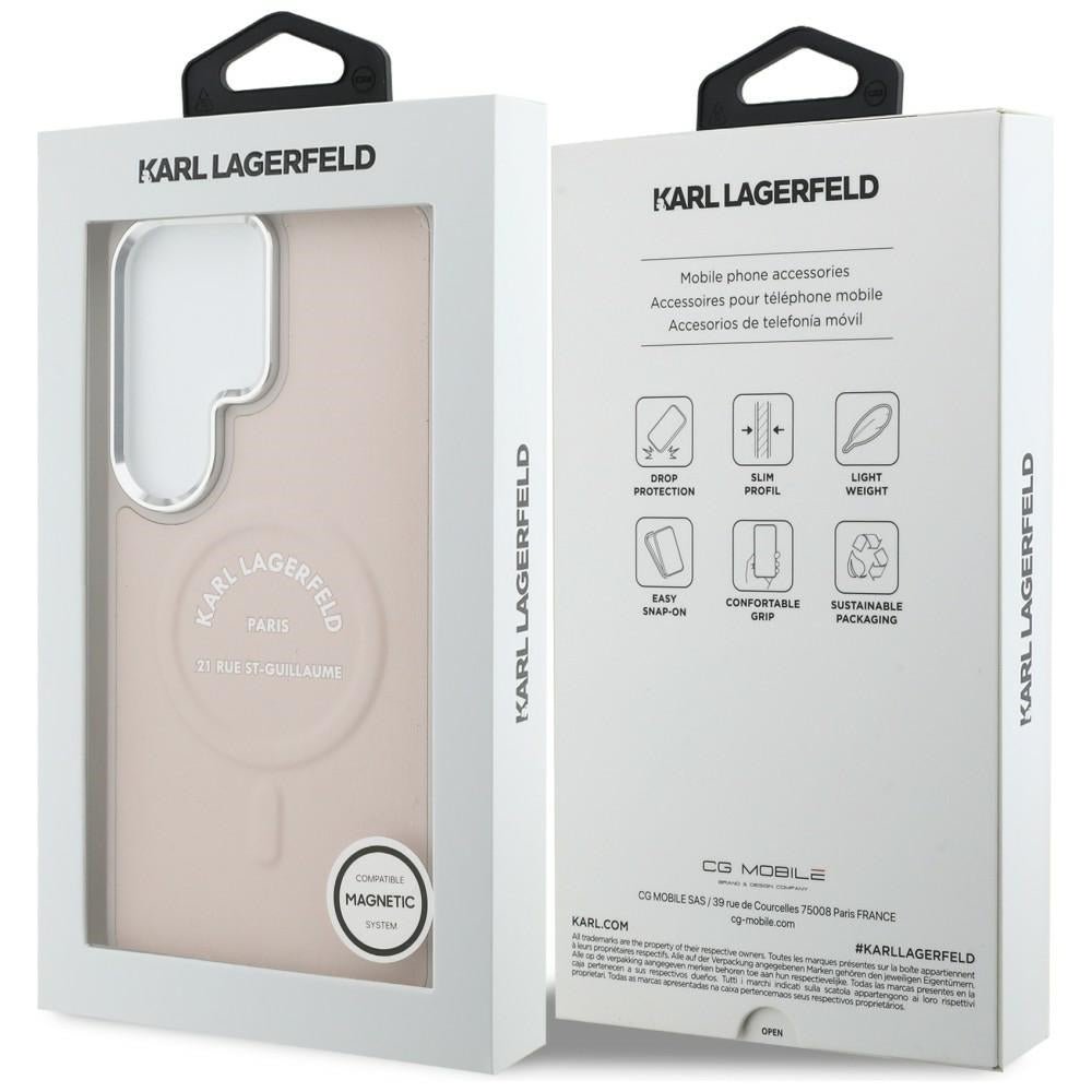 Karl Lagerfeld Samsung Galaxy S26 Ultra - Σκληρή Θήκη με Επένδυση Οικολογικού Δέρματος και MagSafe - Karl Embossed RSG - Pink