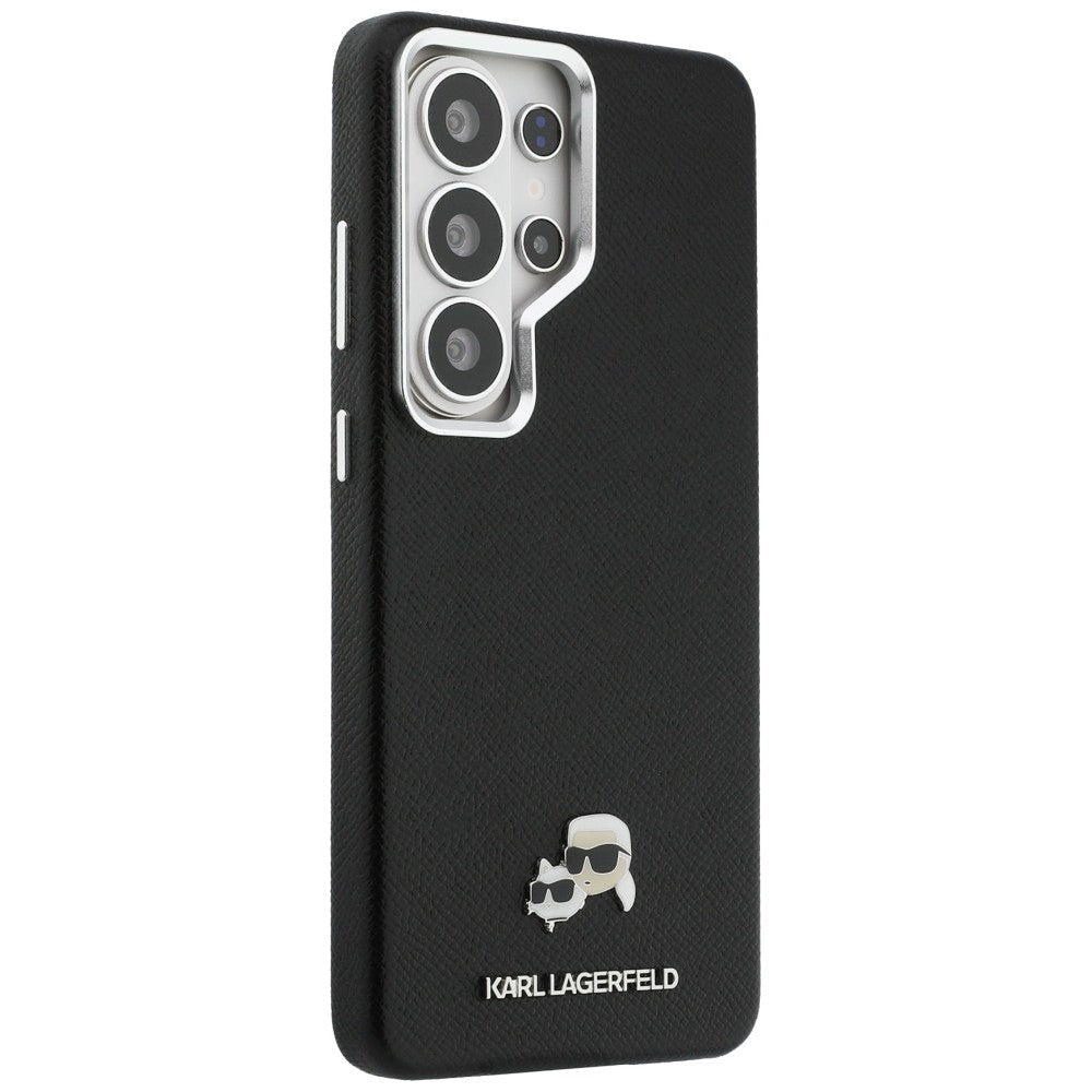 Karl Lagerfeld Samsung Galaxy S26 Ultra - Σκληρή Θήκη με Επένδυση Συνθετικού Δέρματος και MagSafe - Saffiano KC Metal Logo - Black