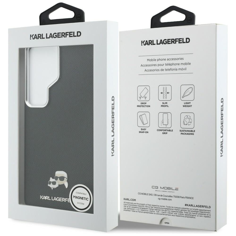 Karl Lagerfeld Samsung Galaxy S26 Ultra - Σκληρή Θήκη με Επένδυση Συνθετικού Δέρματος και MagSafe - Saffiano KC Metal Logo - Black