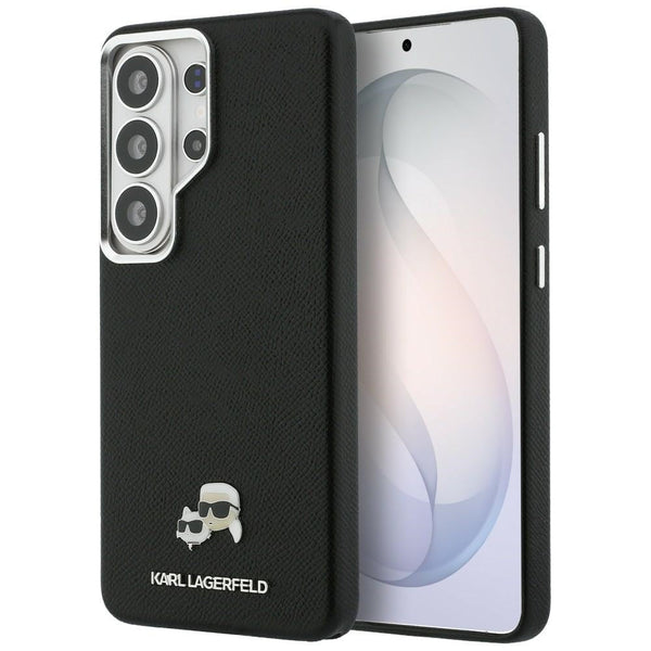 Karl Lagerfeld Samsung Galaxy S26 Ultra - Σκληρή Θήκη με Επένδυση Συνθετικού Δέρματος και MagSafe - Saffiano KC Metal Logo - Black