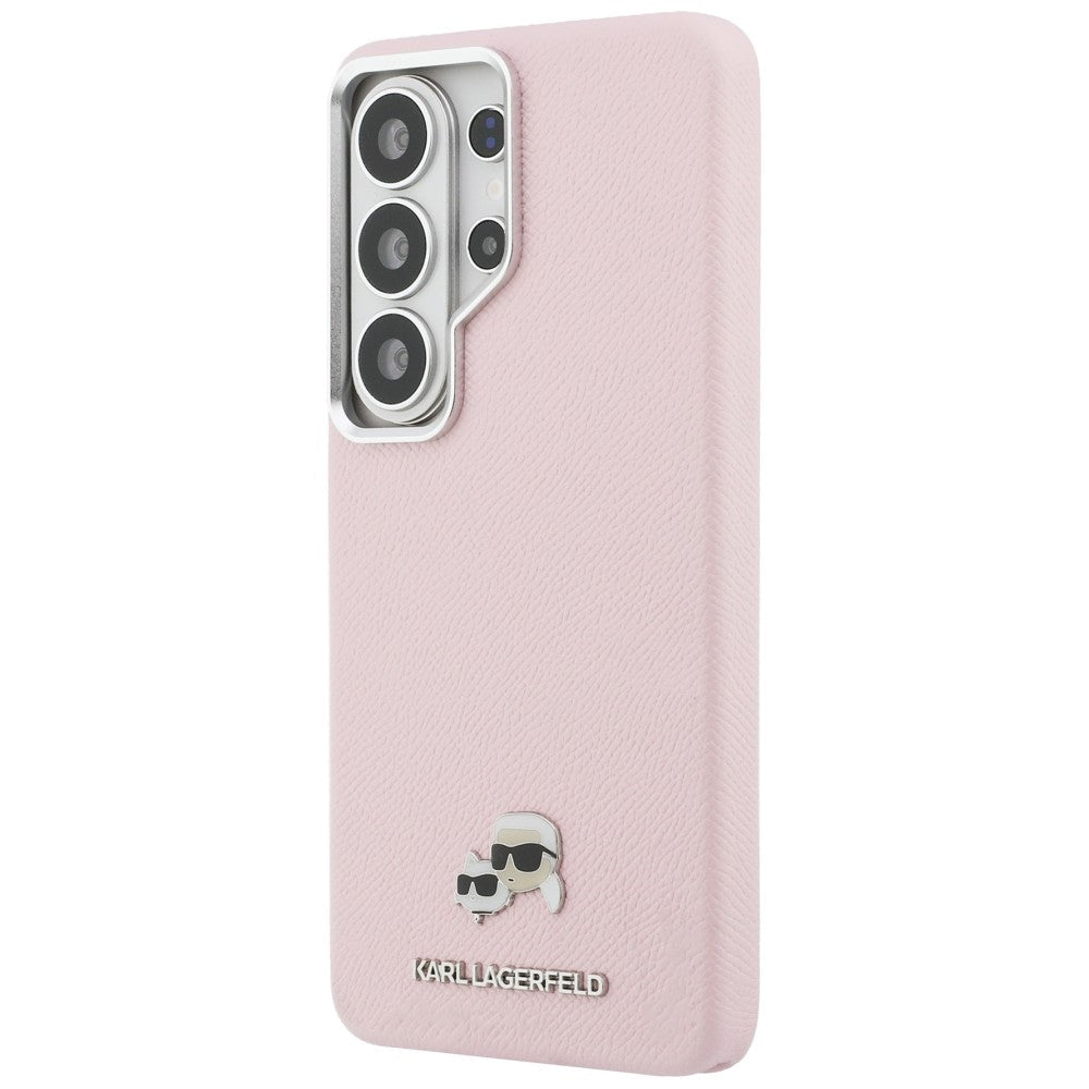 Karl Lagerfeld Samsung Galaxy S26 Ultra - Σκληρή Θήκη με Επένδυση Συνθετικού Δέρματος και MagSafe - Saffiano KC Metal Logo - Pink