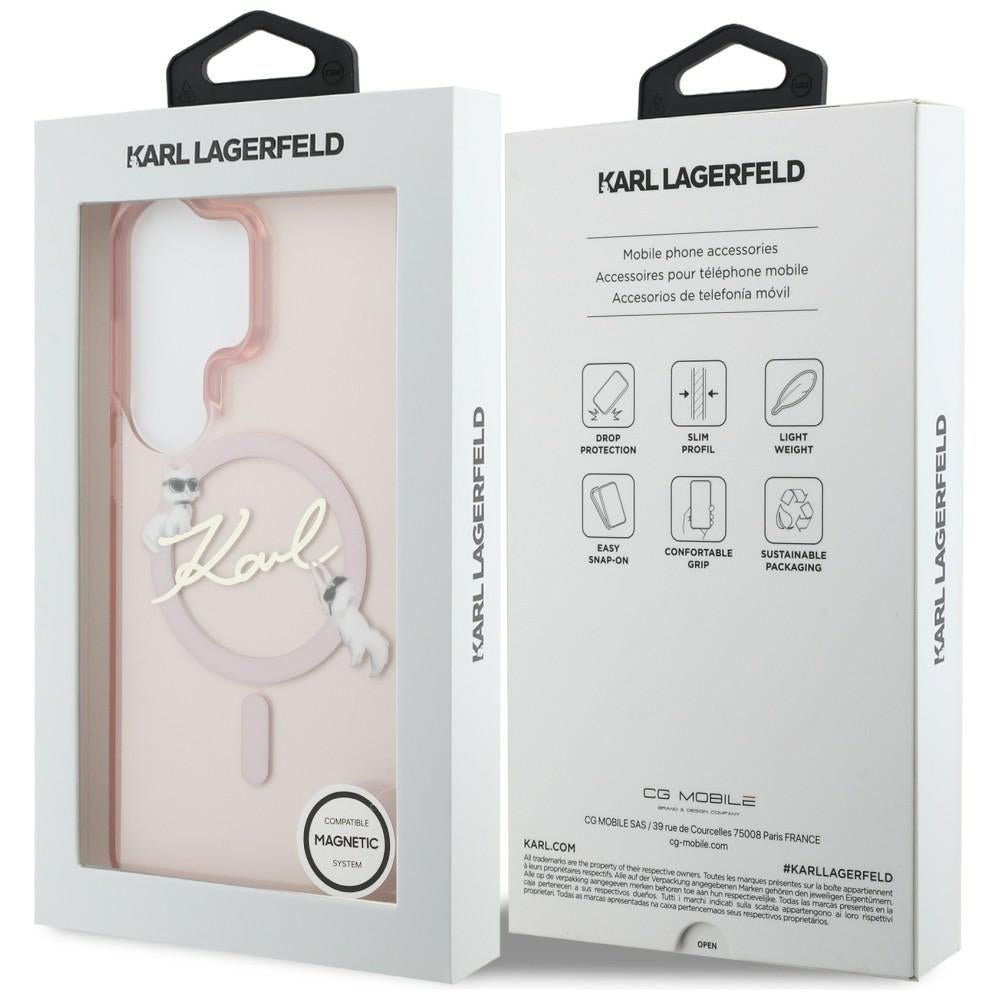Karl Lagerfeld Samsung Galaxy S26 Ultra - Σκληρή Θήκη με Πλαίσιο Σιλικόνης - IML KC Script MagSafe - Pink