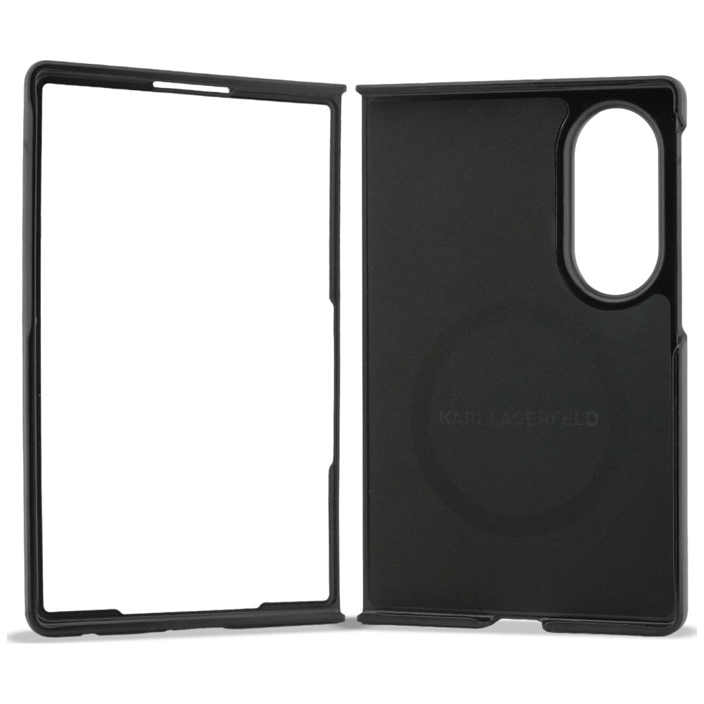Karl Lagerfeld Samsung Galaxy Z Fold8 - Σκληρή Θήκη MagSafe με Επένδυση Συνθετικού Δέρματος - Karl and Choupette Pins MagSafe - Black