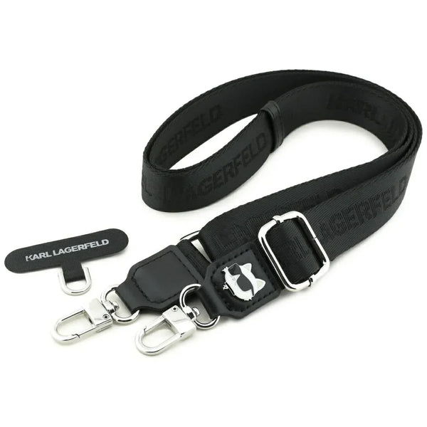 Karl Lagerfeld Tether Patch Choupette Metal Logo - Universal Λουράκι για Θήκη Κινητού - Black