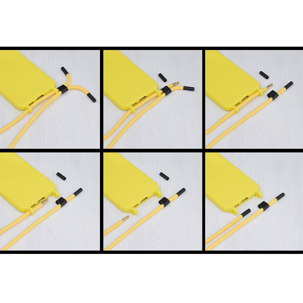 Techsuit Xiaomi Redmi 12C Crossbody Lanyard Θήκη Σιλικόνης TPU με Λουράκι - Yellow