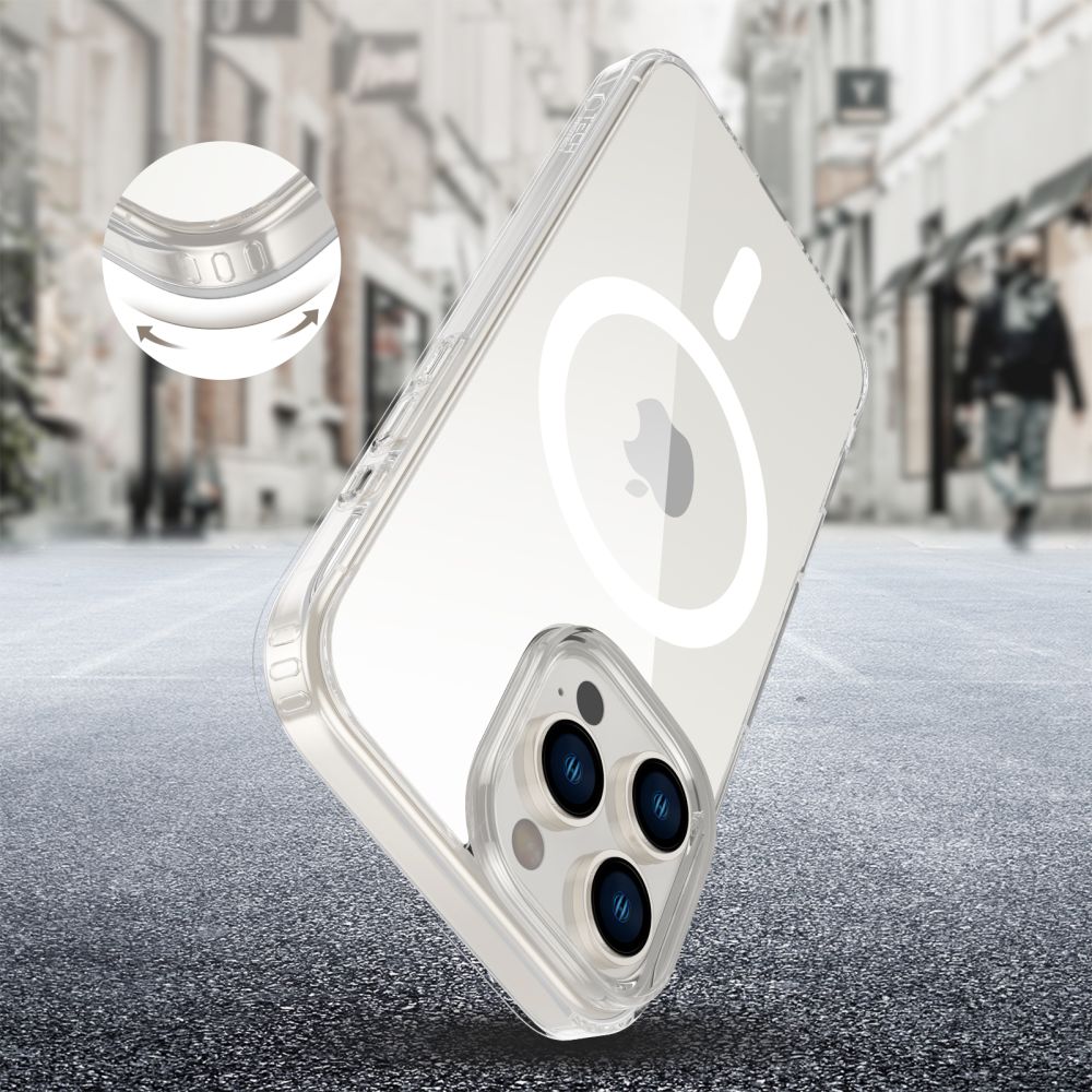 Tech-Protect iPhone 16 Pro Max Flexair Hybrid CC MagSafe Σκληρή Θήκη με Πλαίσιο Σιλικόνης και MagSafe - Διάφανη