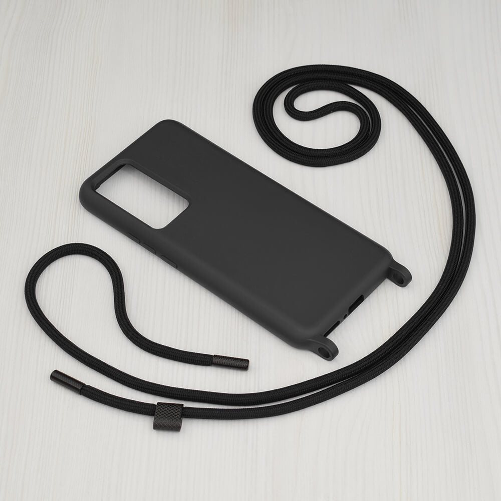 Techsuit Xiaomi 12T / 12T Pro Crossbody Lanyard Θήκη Σιλικόνης TPU με Λουράκι - Black