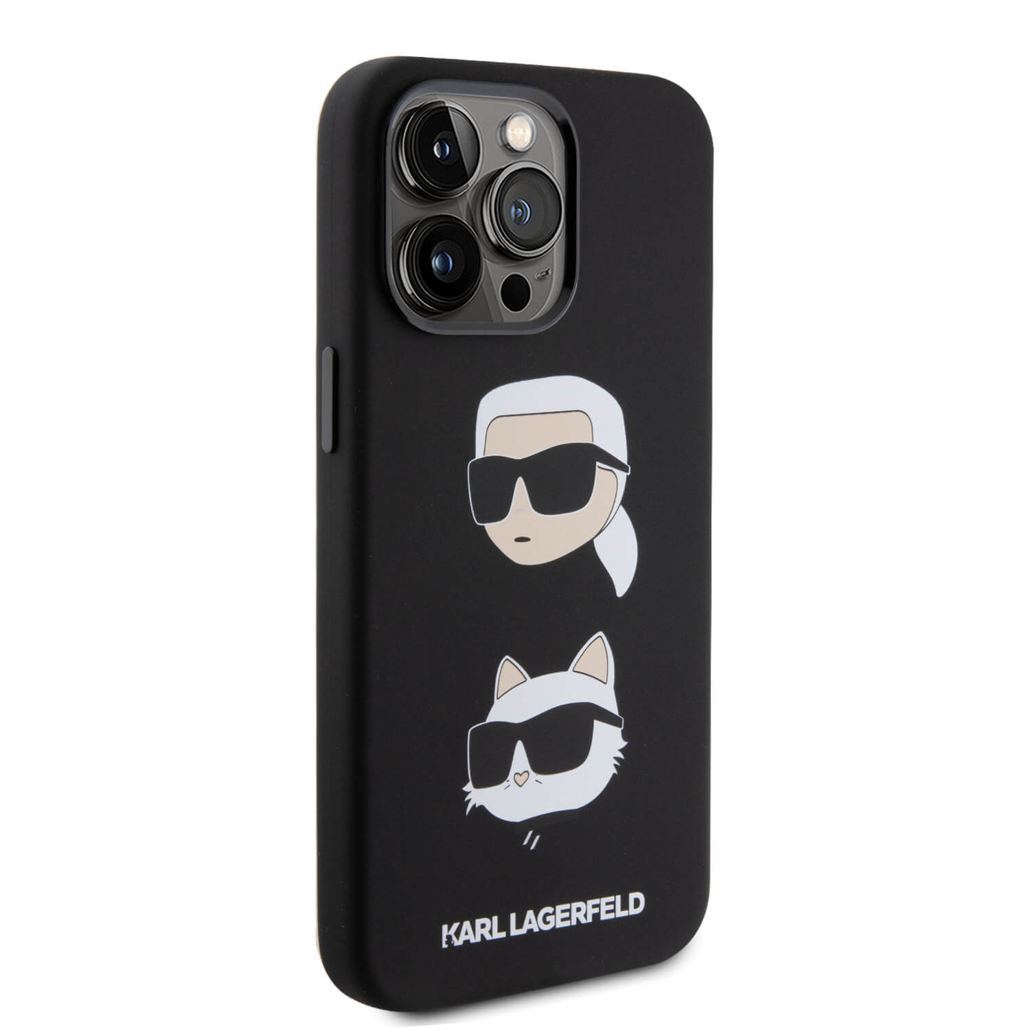 Karl Lagerfeld iPhone 15 Pro Max Silicone Karl and Choupette Head Σκληρή Θήκη με Πλαίσιο Σιλικόνης - Black - KLHCP15XSDHKCNK