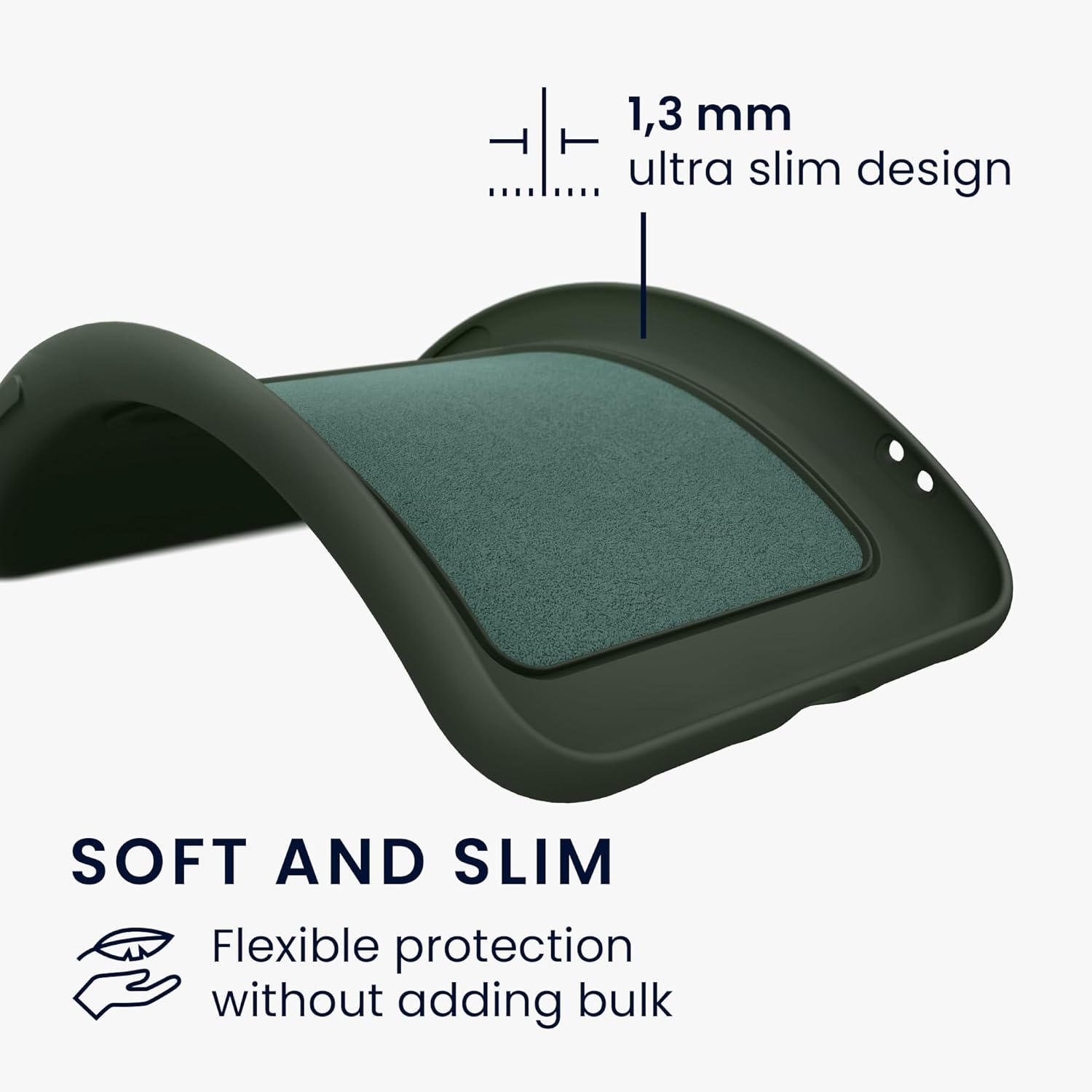 KW iPhone 16 Θήκη Σιλικόνης TPU με Υποδοχή για Κάρτα - Dark Green