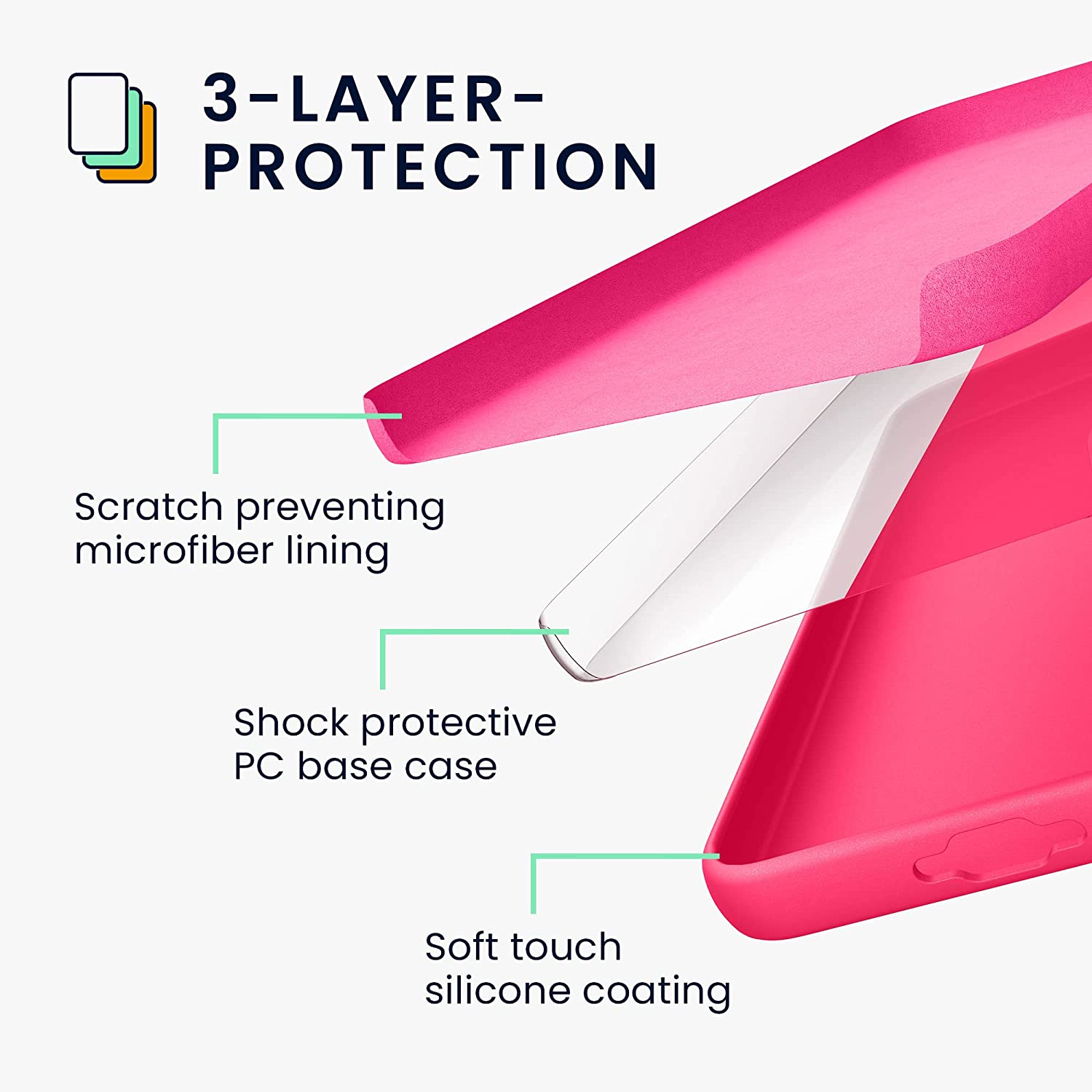 KW Samsung Galaxy S23 Θήκη Σιλικόνης Rubberized TPU - Neon Pink - 60273.77