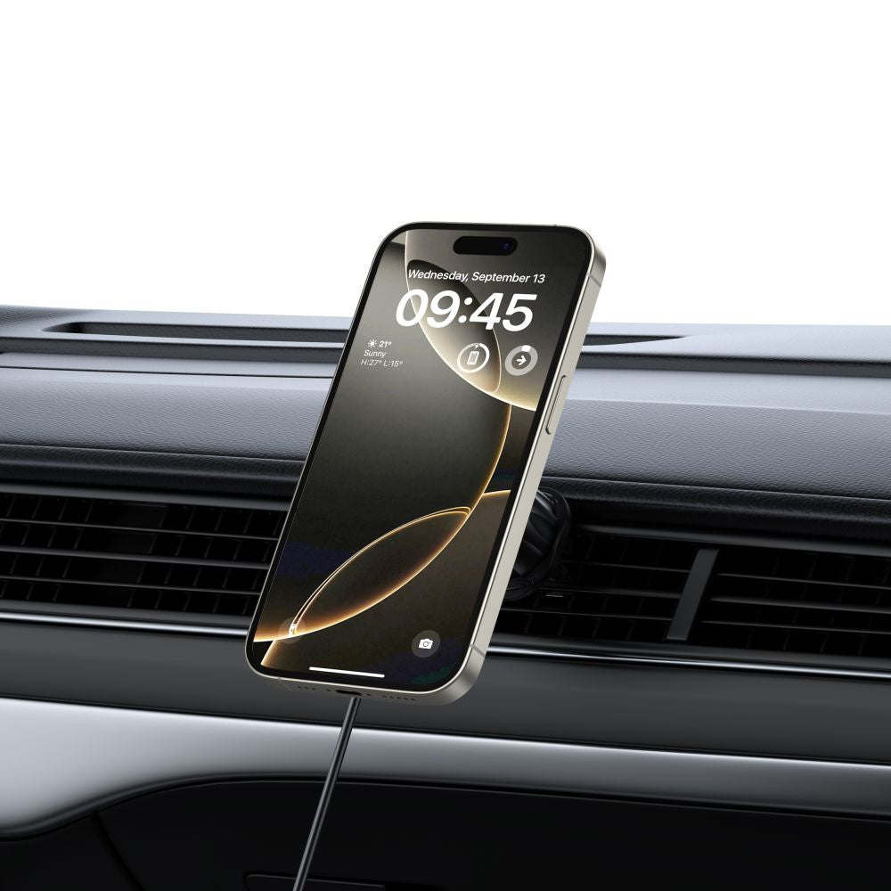 Tech-Protect MM15W-V5 Μαγνητική Βάση για το Ταμπλό και τον Αεραγωγό του Αυτοκινήτου με Ασύρματη Φόρτιση MagSafe 15W - Black