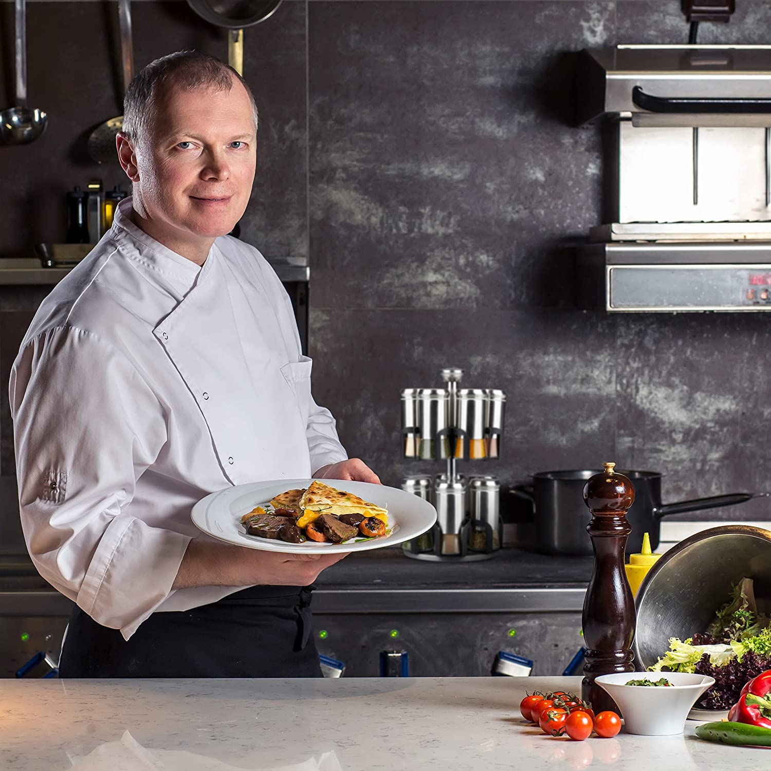 Relaxdays Καρουζέλ Μπαχαρικών με 12 Δοχεία - Silver / Black - 4052025367169