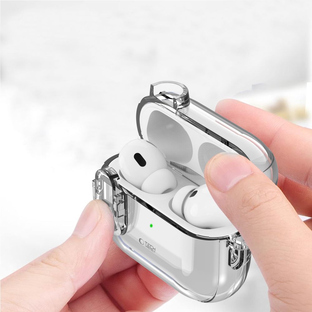 Tech-Protect AirPods Pro 1 / 2 Θήκη από Σκληρό Πλαστικό - Slim Hook - Διάφανη