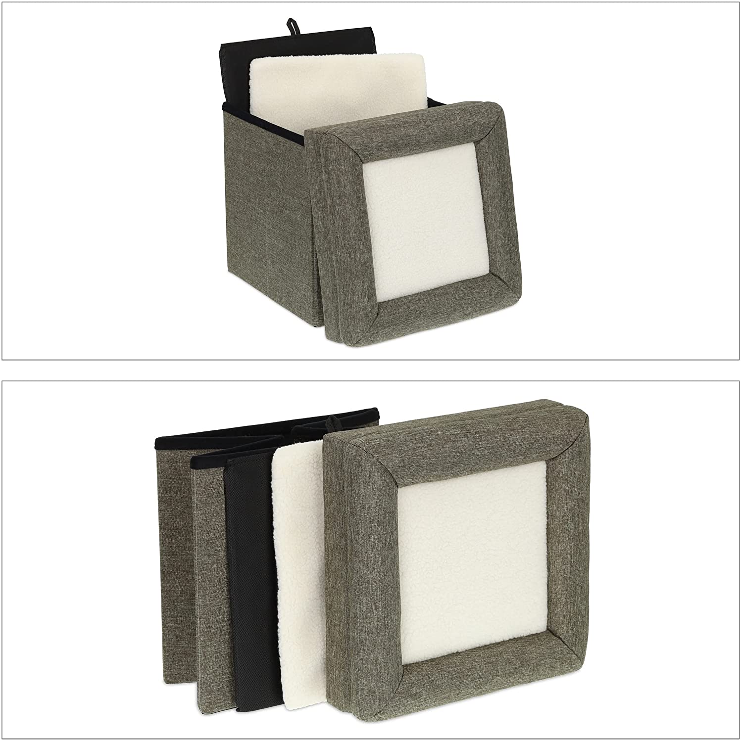 Relaxdays Κρησφύγετο / Σπηλιά για Γάτες και Μικρά Σκυλιά - 44 x 38 x 38 cm - Grey - 4052025385125