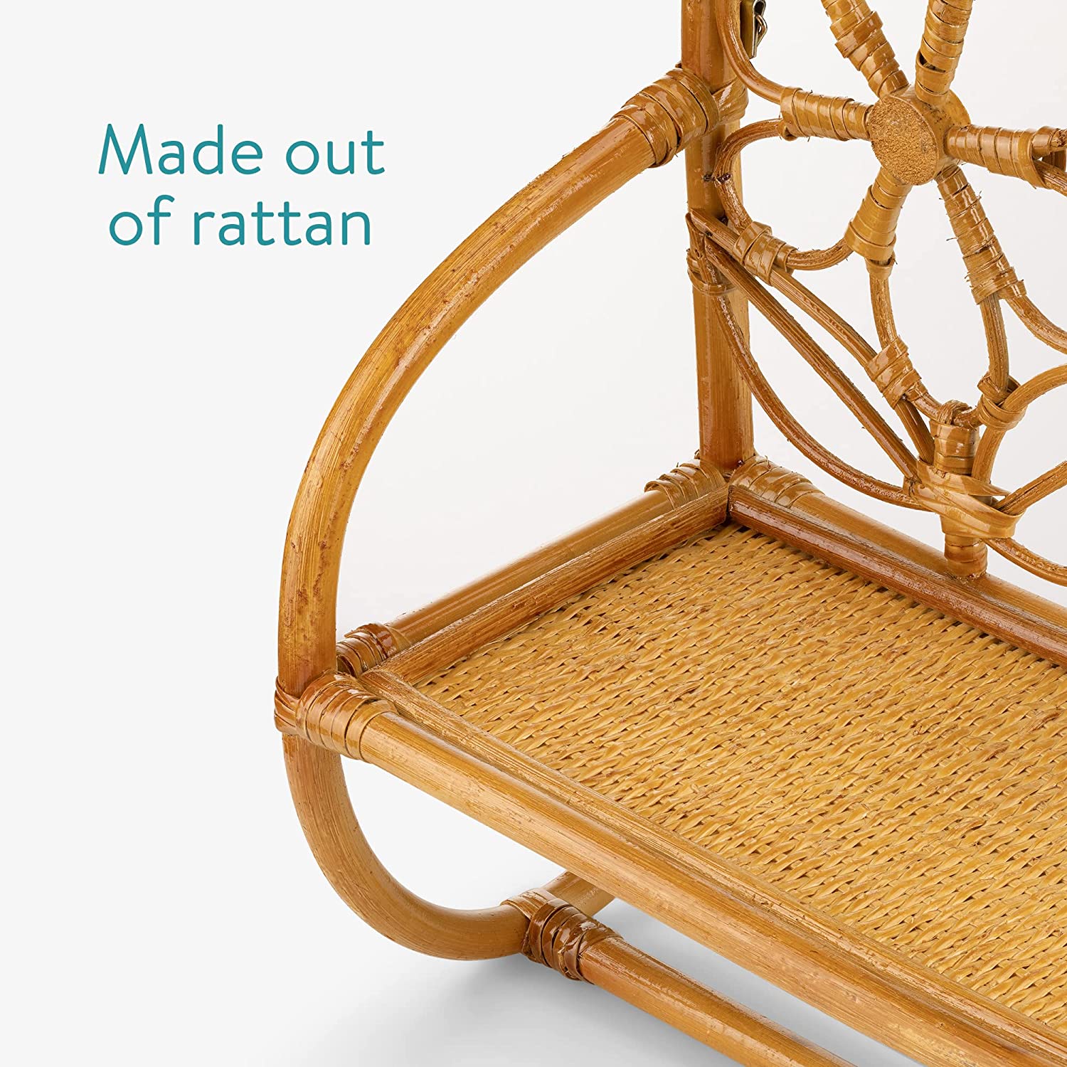 Navaris Επιτοίχια Rattan Βάση Στήριξης για Πετσέτα με Ράφι - 50 x 36 x 17 cm - Light Brown / Natural - 56511.02