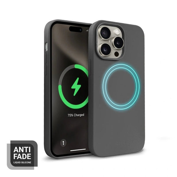 Crong iPhone 15 Pro Color Cover Magnetic - Θήκη Σιλικόνης με MagSafe - Titanium