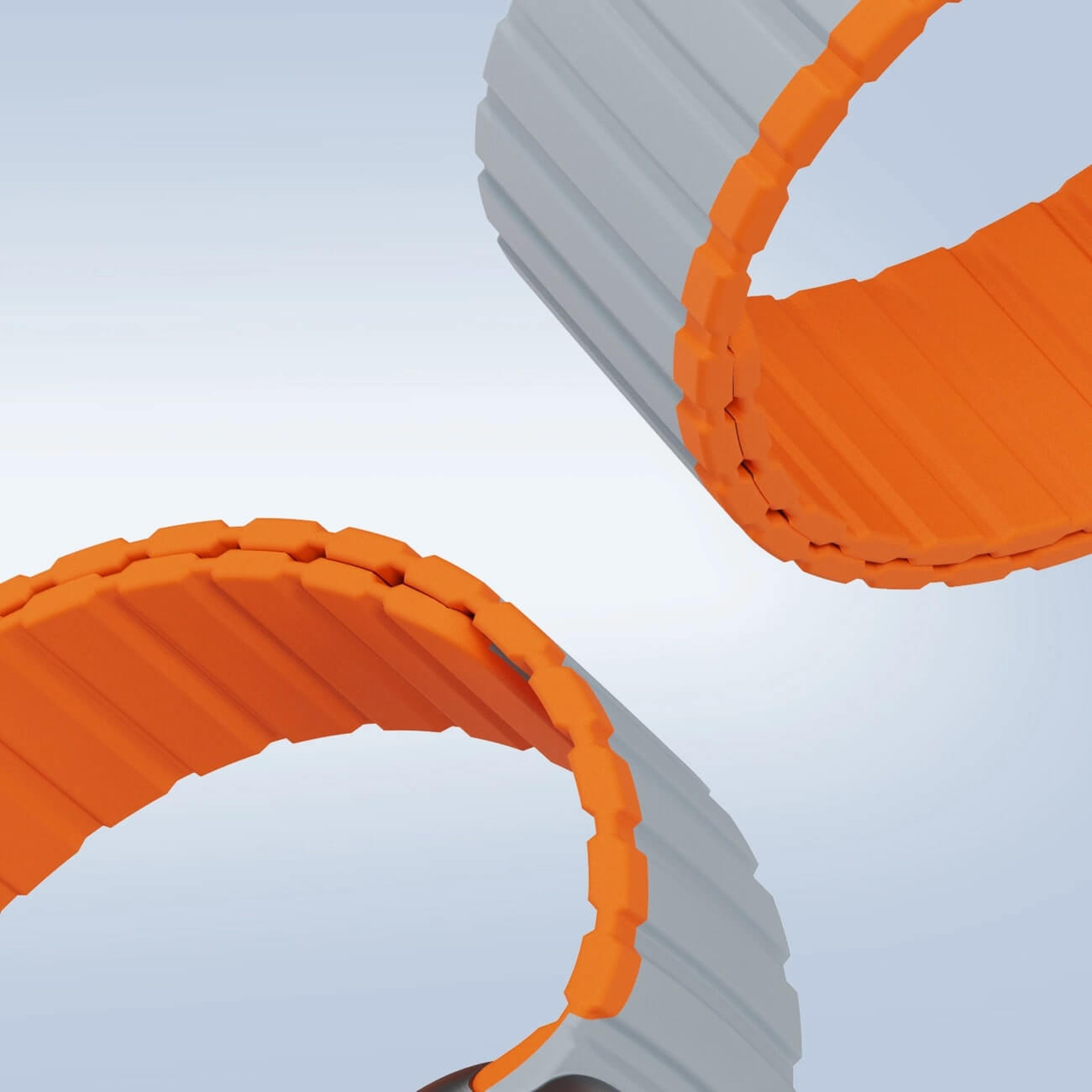 Dux Ducis Λουράκι Apple Watch 2/3/4/5/6/7/8/9/10/11 - SE (1/2/3) - 38/40/41/42mm Magnetic Strap LD Version Μαγνητικό Σιλικόνης - Grey / Orange