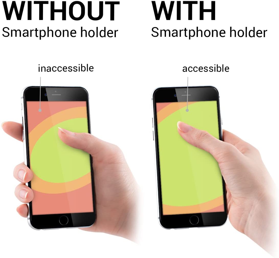 KW Σετ με 3 Finger Holders for Smartphones / iPhones - Αξεσουάρ για Εύκολο Κράτημα με Ένα Χέρι - Black / Grey / Pink - 43997.01