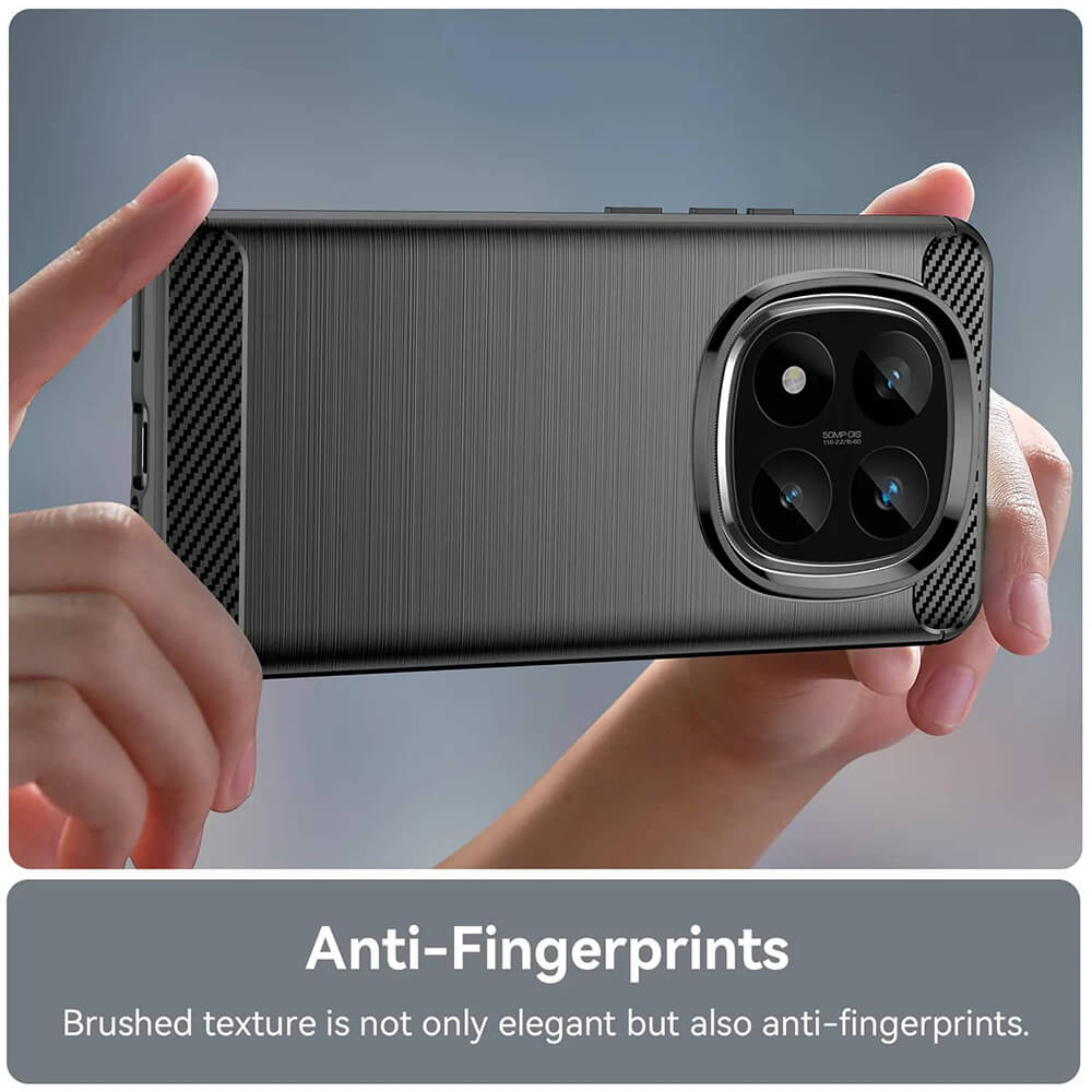 Techsuit Xiaomi Redmi Note 14 Pro 4G Carbon Silicone Θήκη Σιλικόνης TPU - Black