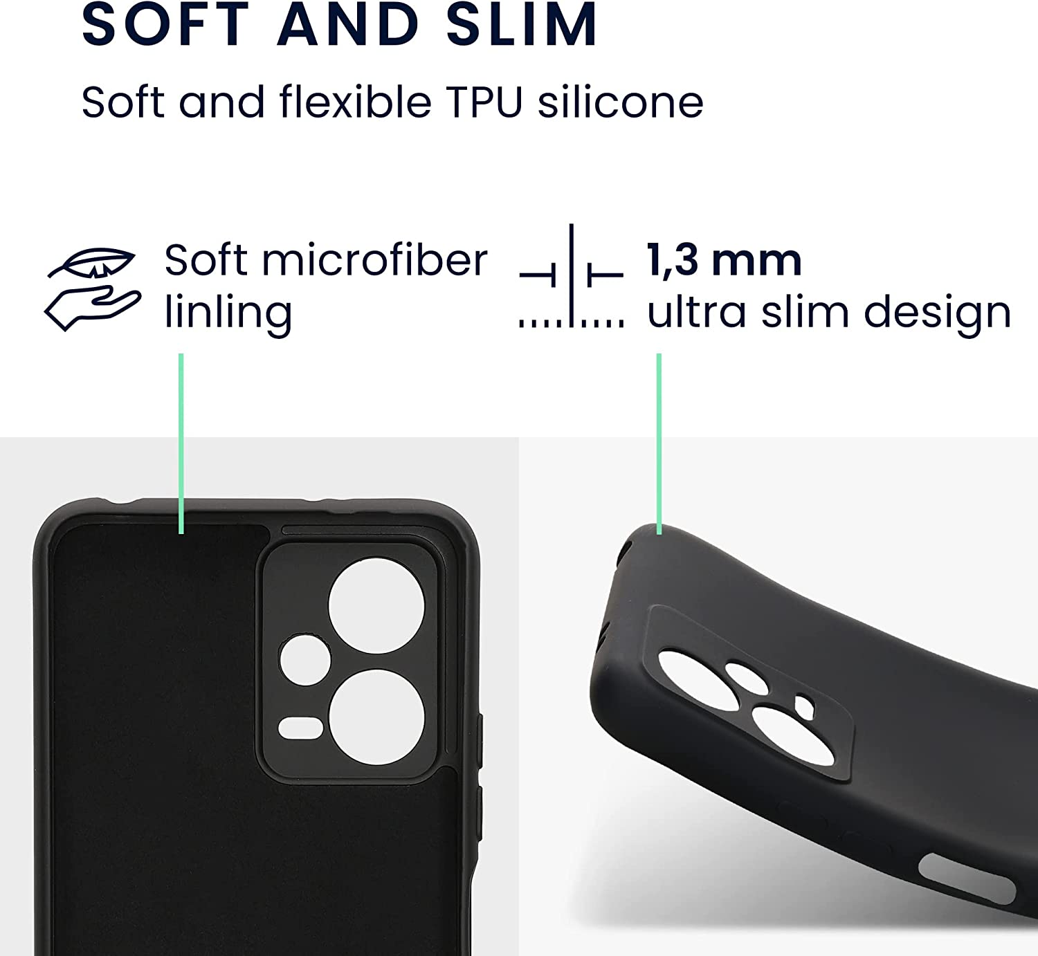 KW Xiaomi Redmi Note 12 5G / Poco X5 5G Θήκη Σιλικόνης Rubberized TPU - Black - 61169.01