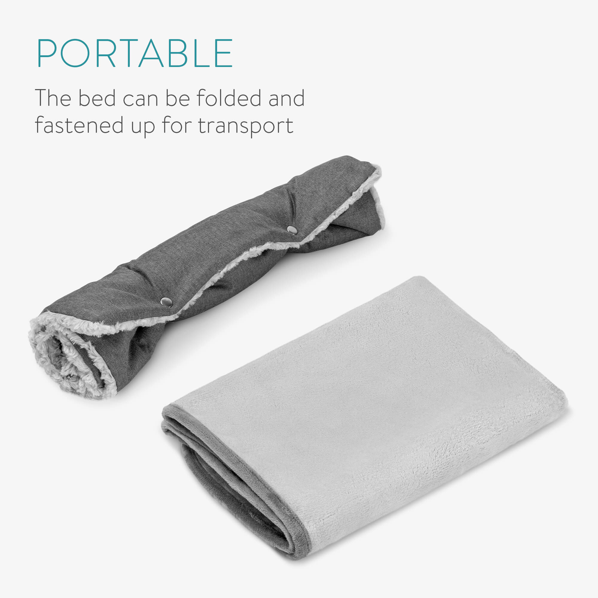 Navaris Σετ Χαλάκι και Κουβέρτα για Σκύλους και Γάτες - 50 x 80 cm / 87 x 115 cm - Grey - 56631.19.2