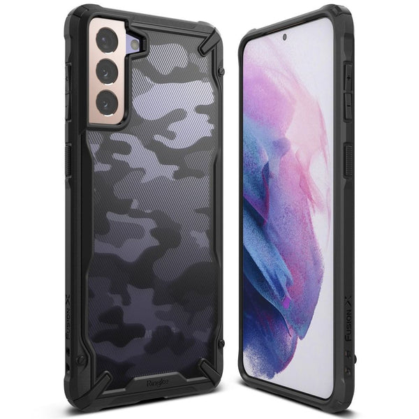 Ringke Samsung Galaxy S21 Fusion X Σκληρή Θήκη με Πλαίσιο Σιλικόνης - Black - Camo