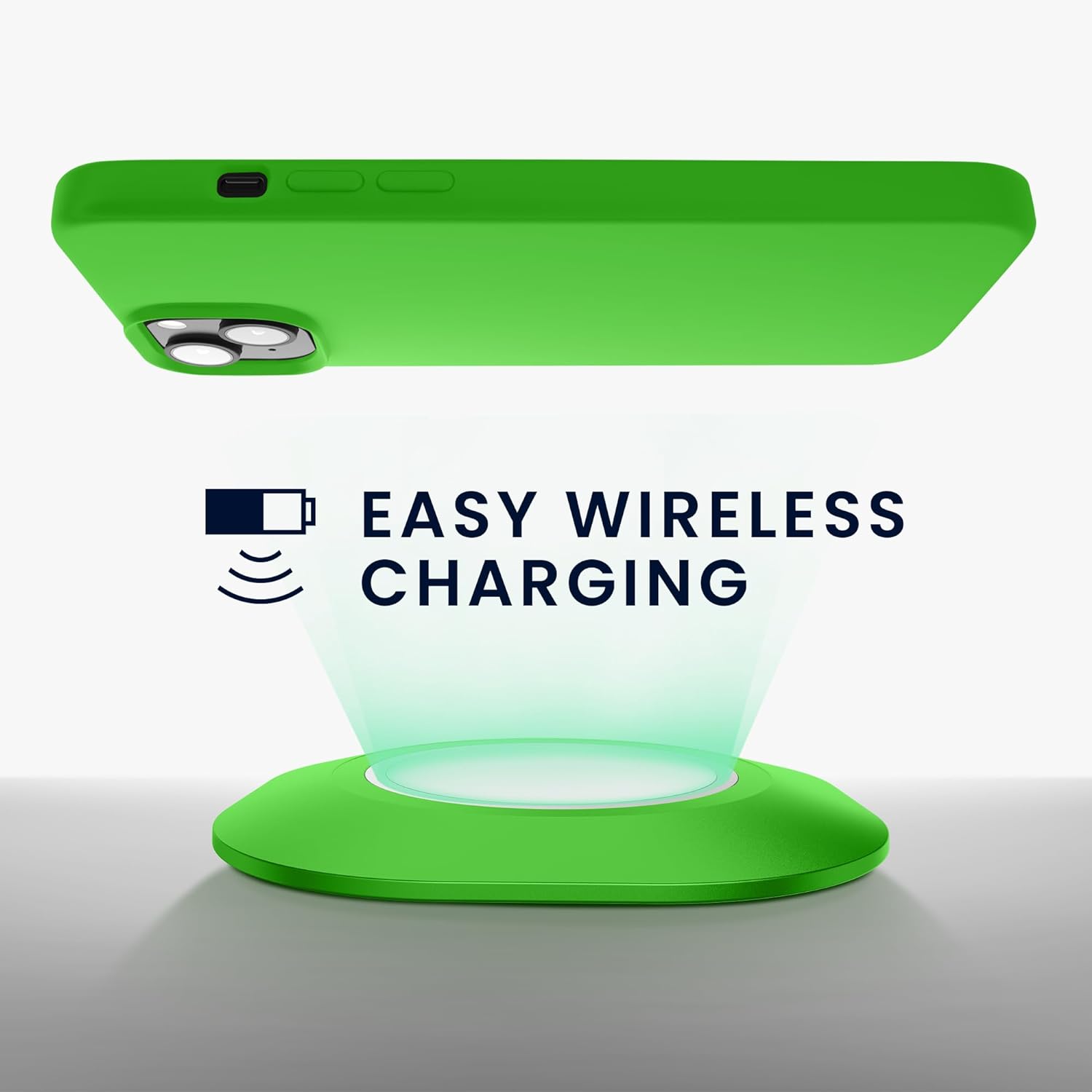 KW iPhone 15 Θήκη Σιλικόνης Rubberized TPU - Lime Green - 61953.159