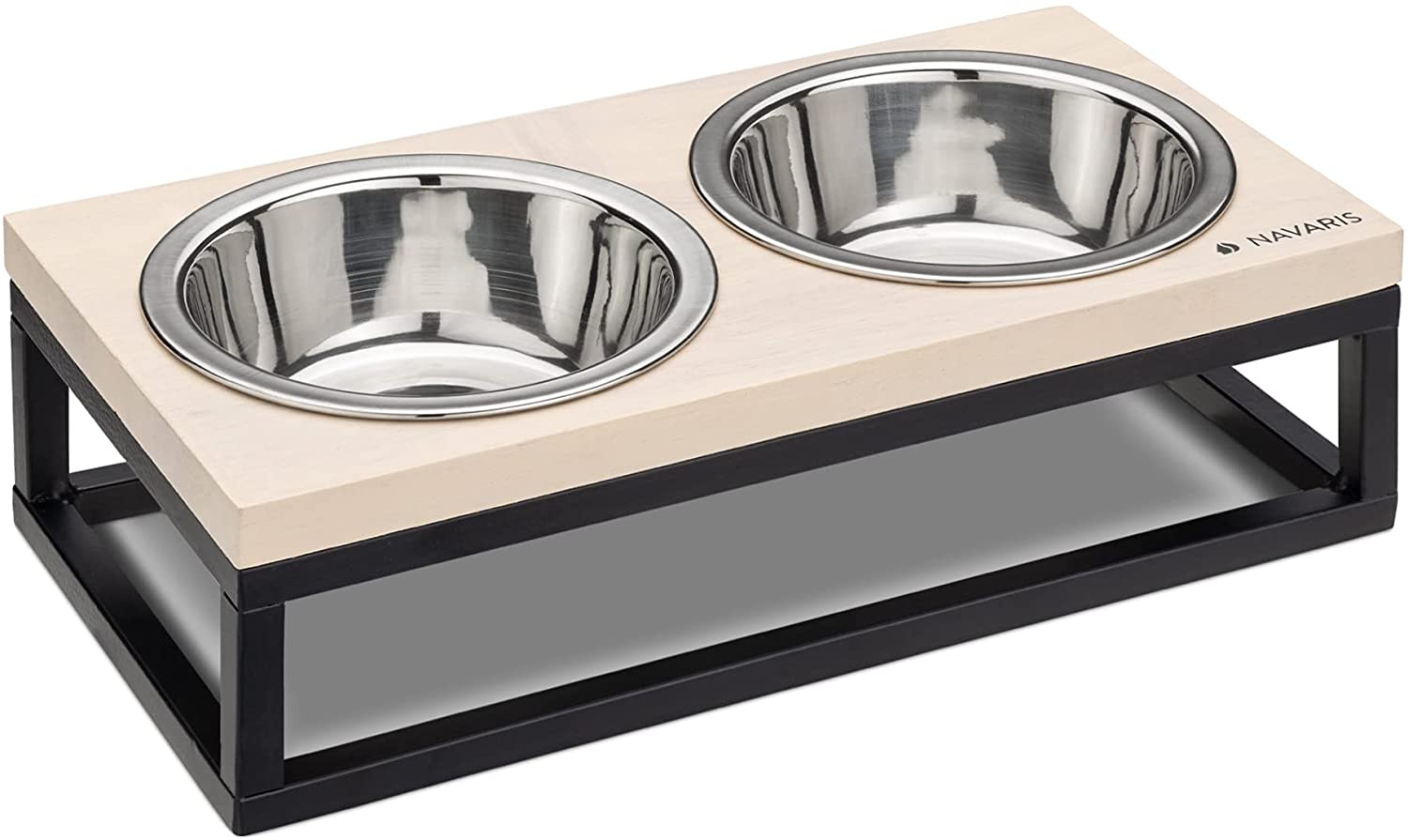 Navaris Raised Pet Bowls Stand - Ανυψωμένα Μπολ Φαγητού με Βάση για Κατοικίδια - Light Brown - 53501.1