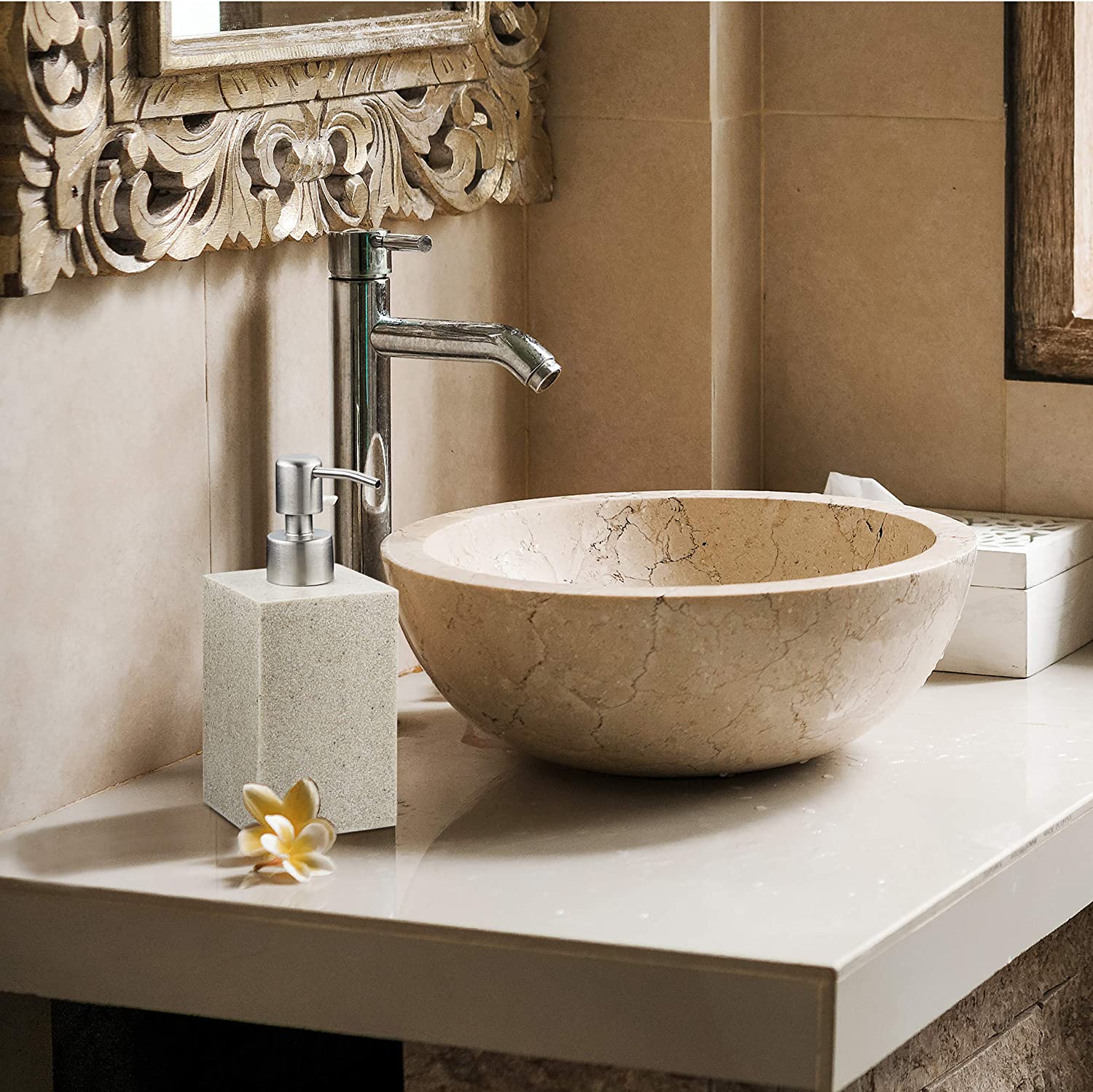 Relaxdays Σαπουνοθήκη Dispenser από Πολυρητίνη - Sand - 4052025908607