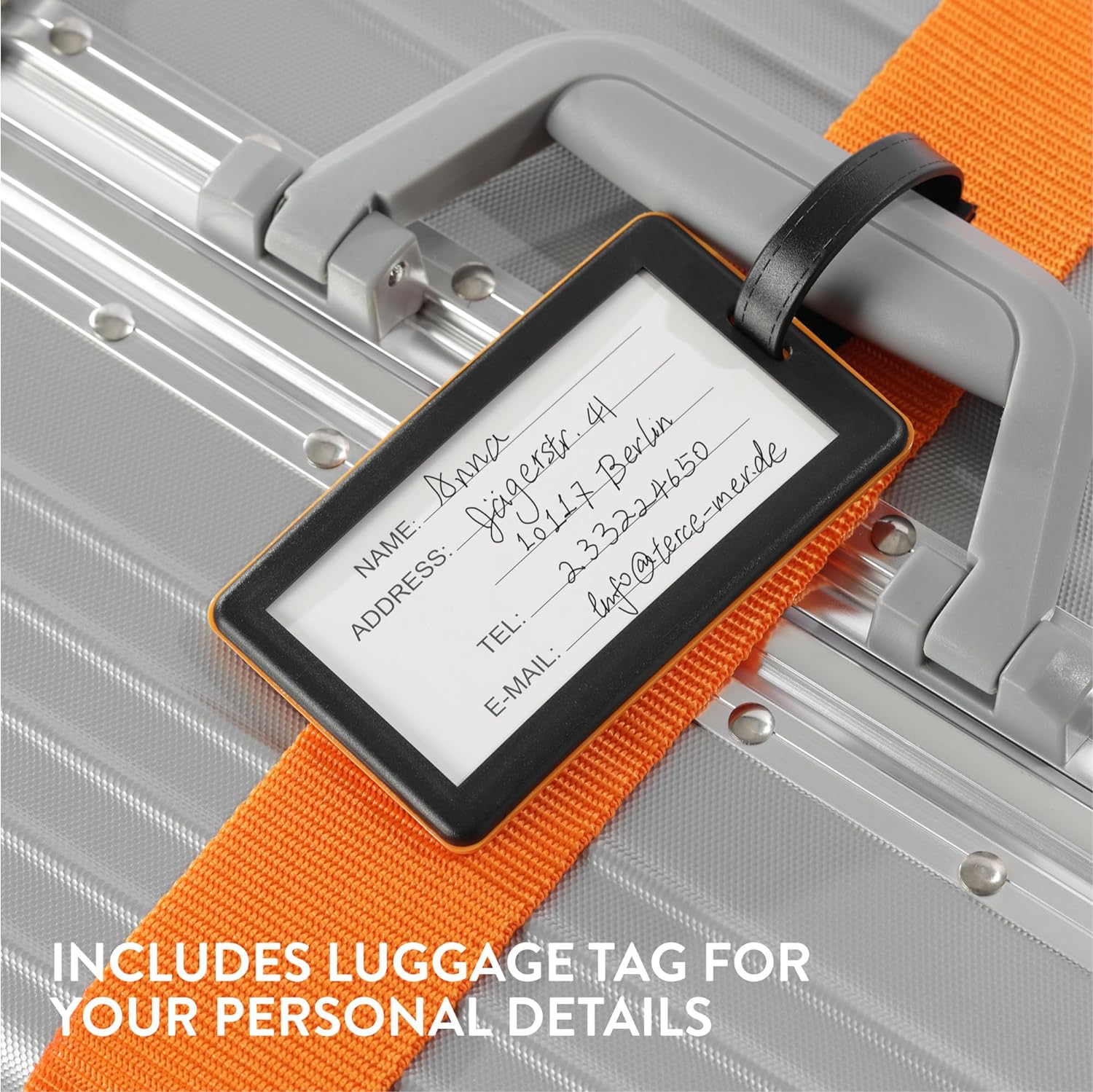 Navaris Ιμάντας Προστασίας Αποσκευών με Κλειδαριά με Συνδυασμό - Orange - 51357.29