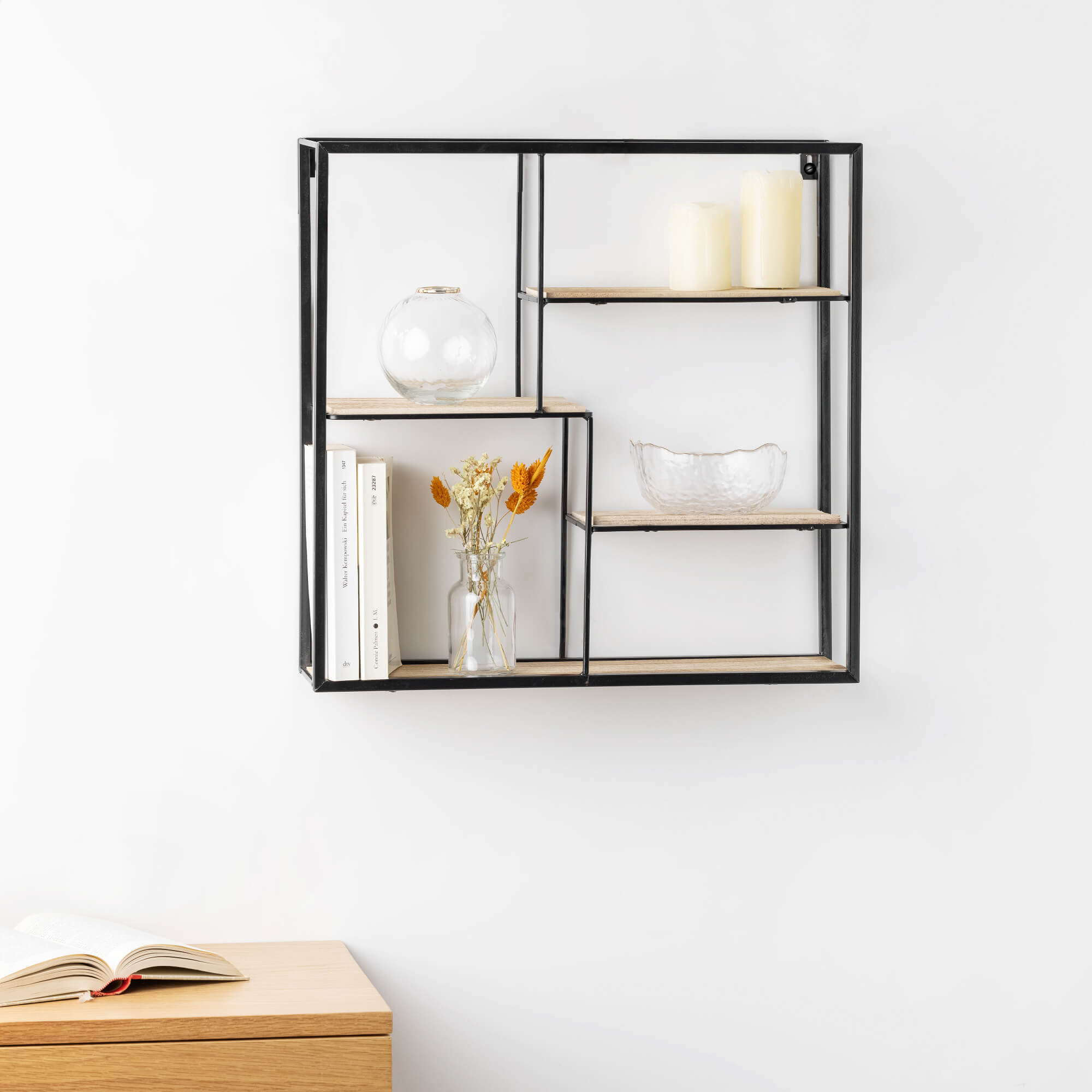 Navaris Ράφι Τοίχου - Square - 46 x 46 x 11 cm - Black - 54569.2