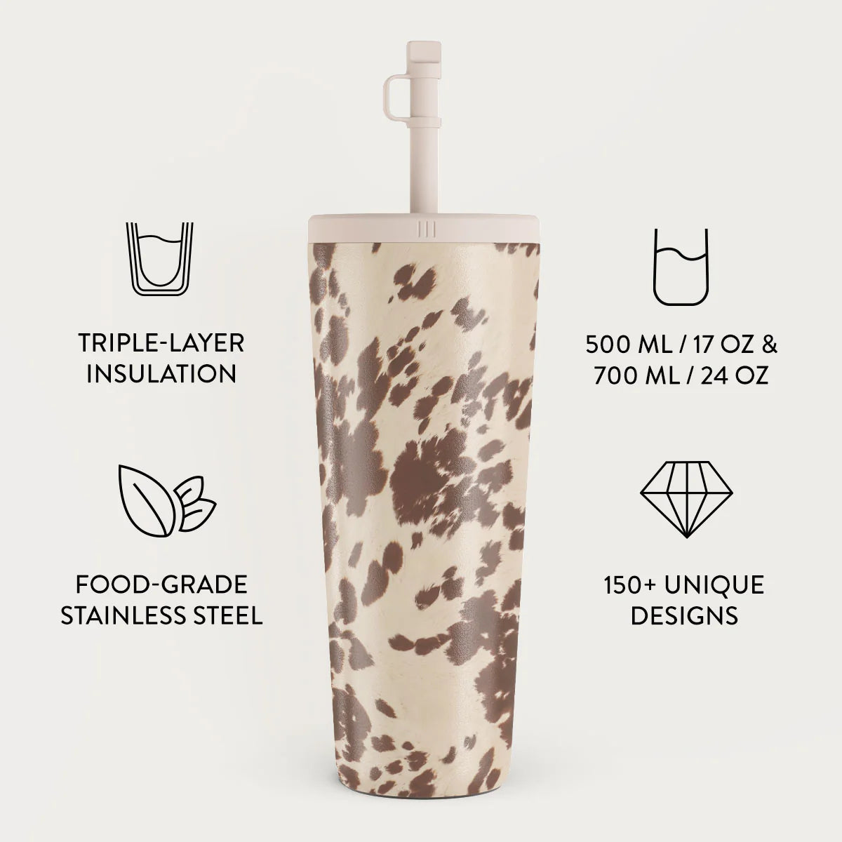 Burga Κούπα θερμός από Ανοξείδωτο Ατσάλι με καλαμάκι - 700ml - Rodeo