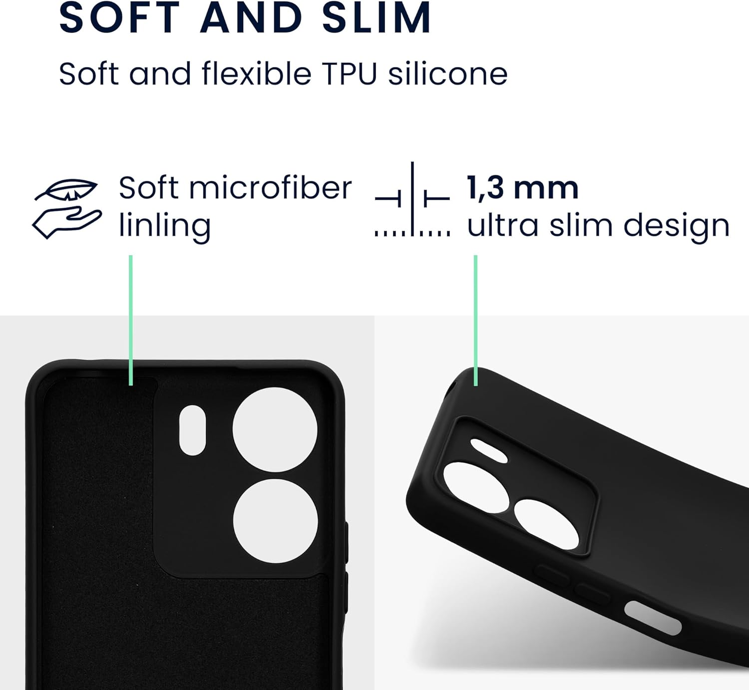 KW Xiaomi Redmi 13C / Poco C65 Θήκη Σιλικόνης Rubberized TPU - Black