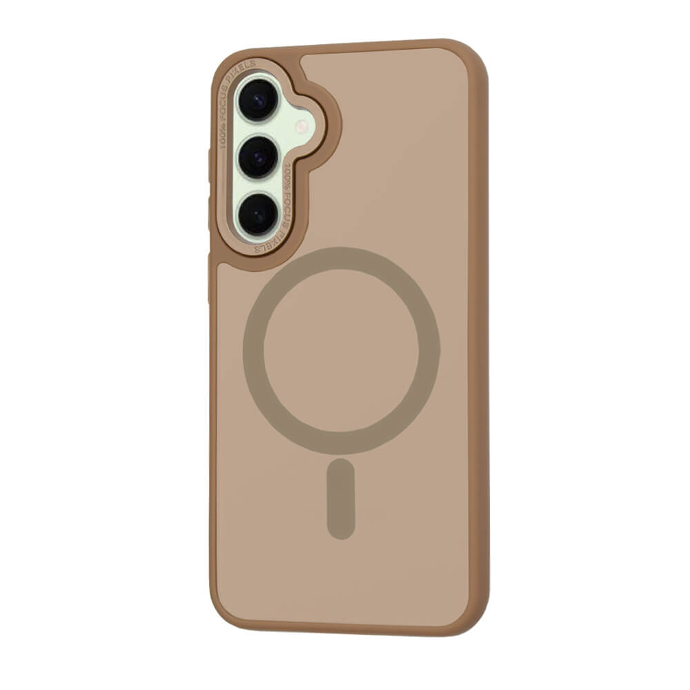Techsuit Samsung Galaxy S25 - HaloFrost MagSafe Series - Σκληρή Θήκη με Πλαίσιο Σιλικόνης - Sandstone Brown