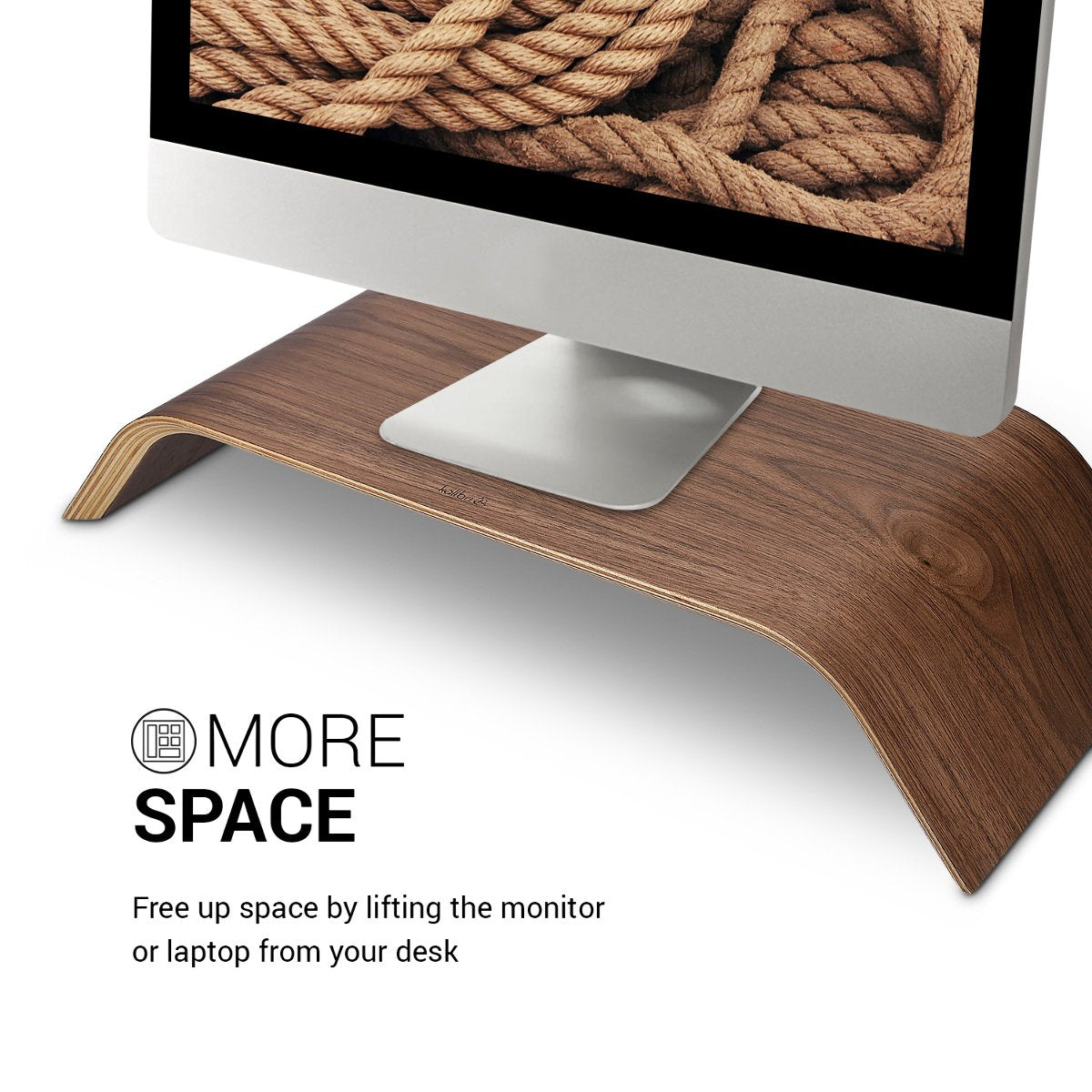Kalibri Computer Monitor Wood Stand Βάση Στήριξης Οθόνης από Ξύλο - Walnut Brown - 39070.05