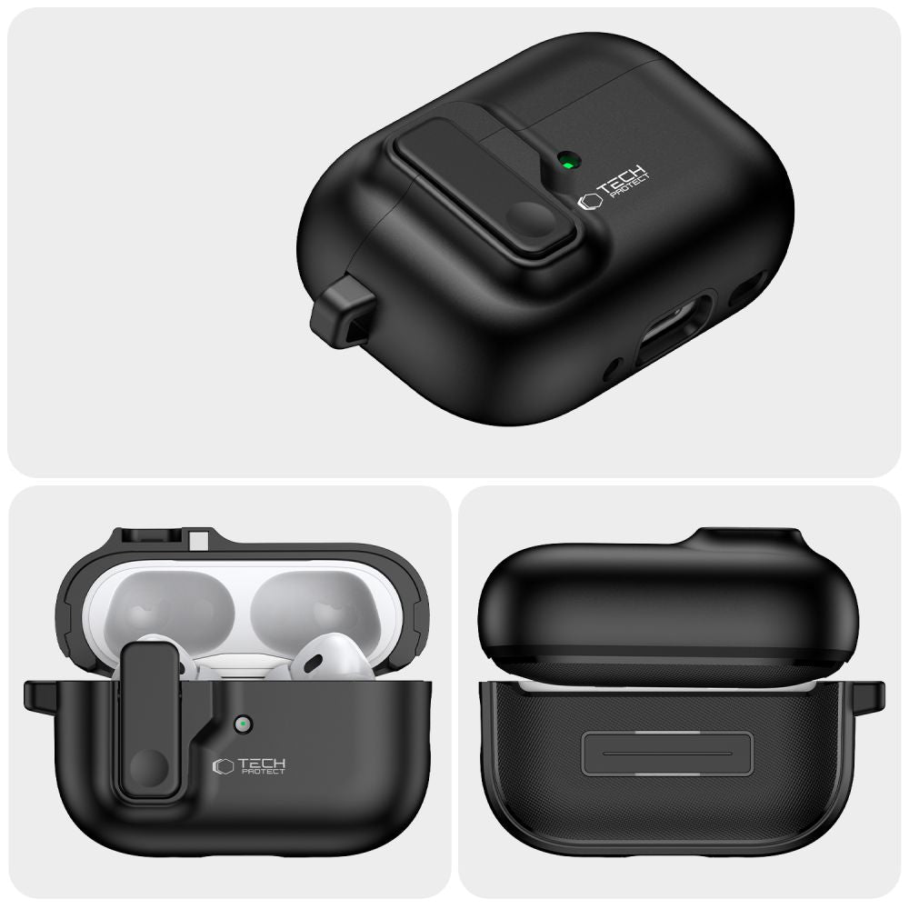 Tech-Protect AirPods Pro 1 / 2 Θήκη από Σκληρό Πλαστικ΄΄ο - Slim Hook - Black