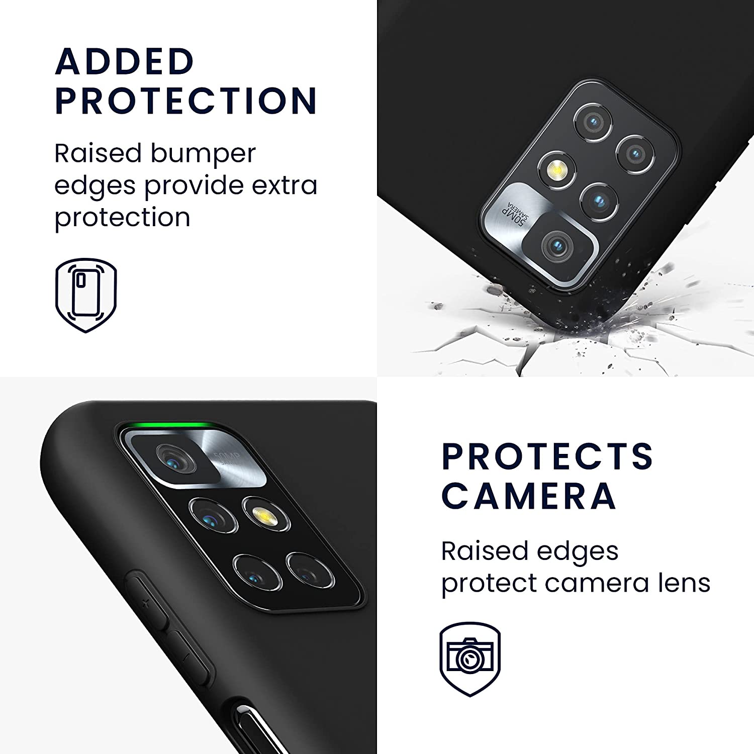 KW Xiaomi Redmi 10 Θήκη Σιλικόνης TPU - Matte Black - 56147.47